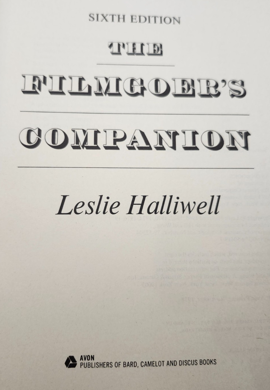 The Filmgoer’s Companion by Leslie Halliwell Sixth Edition 1979 Movie Guide