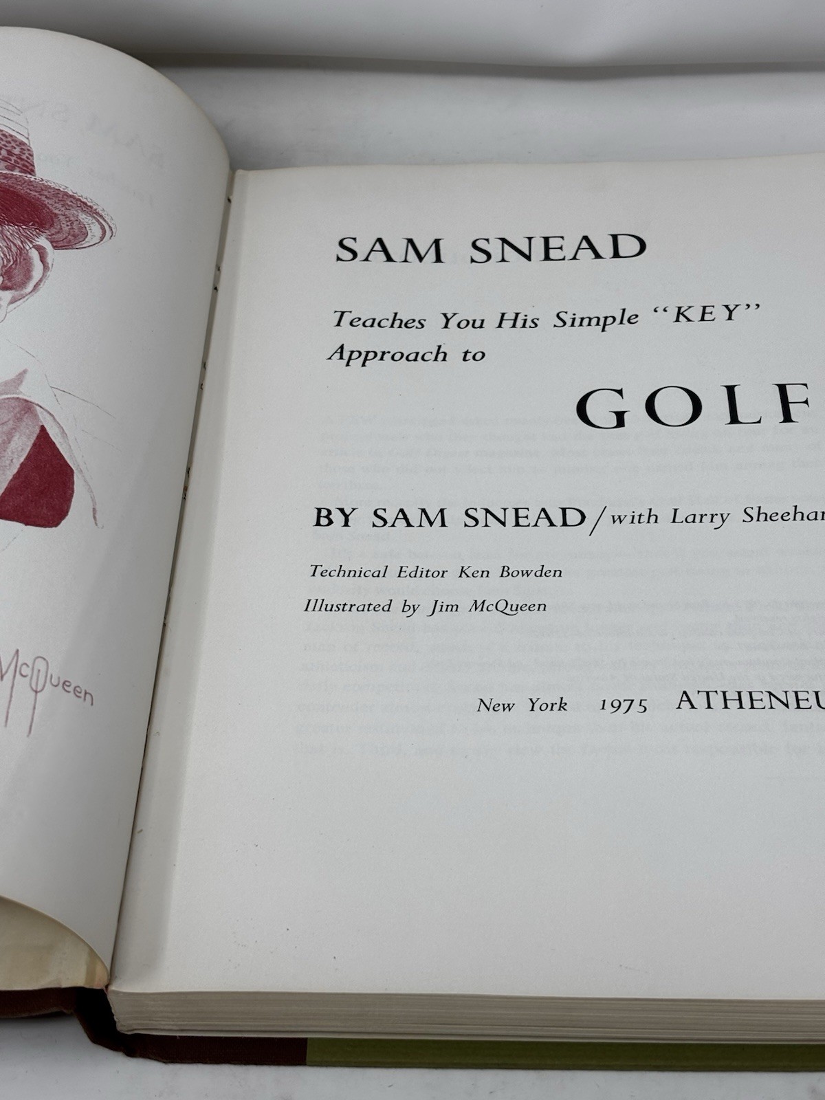 Sam Snead “Key” Approach to Golf HC 178 pgs 1975 VTG