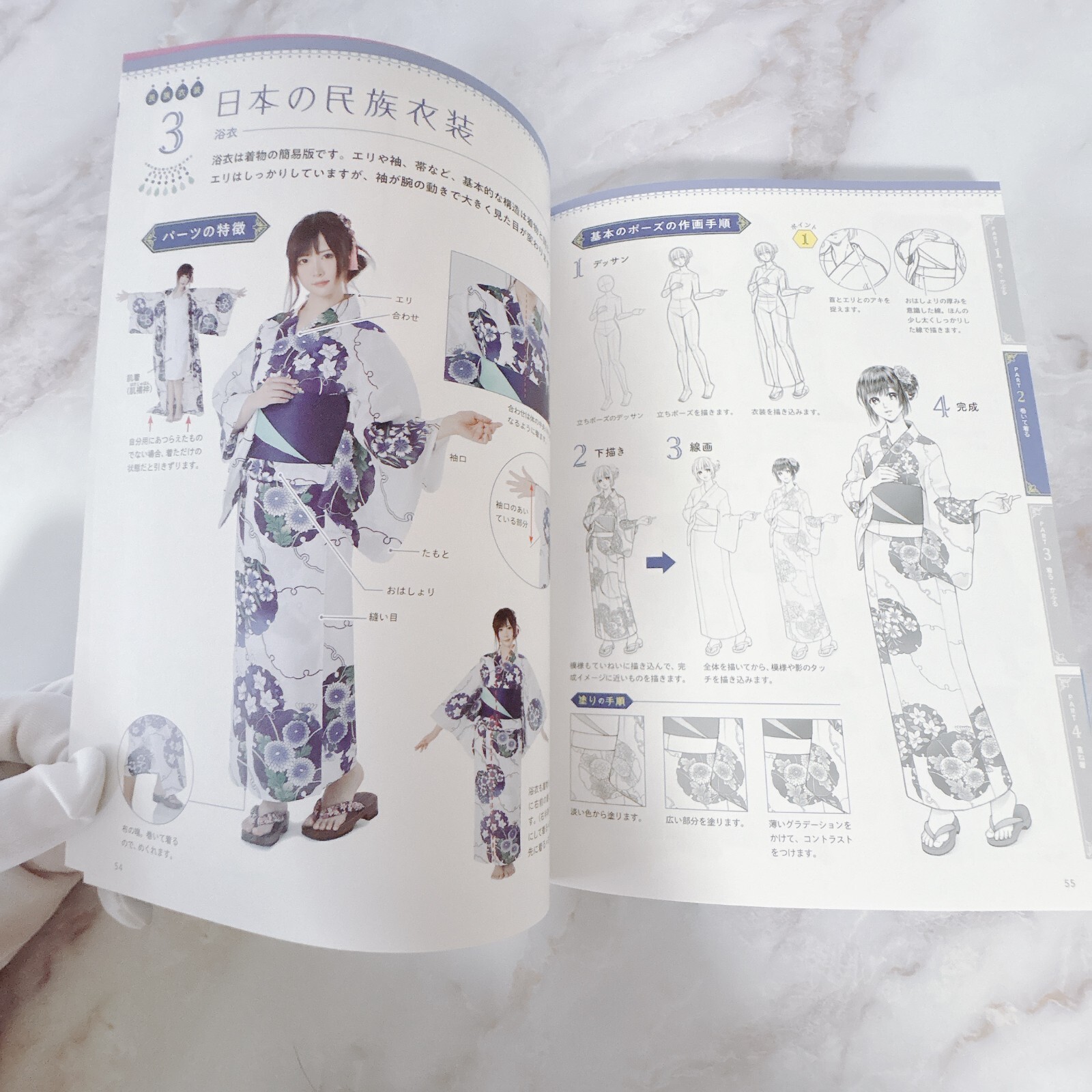 Ethnic Costume Pose & Motion Japanese Drawing Reference Book Full Color 223pages