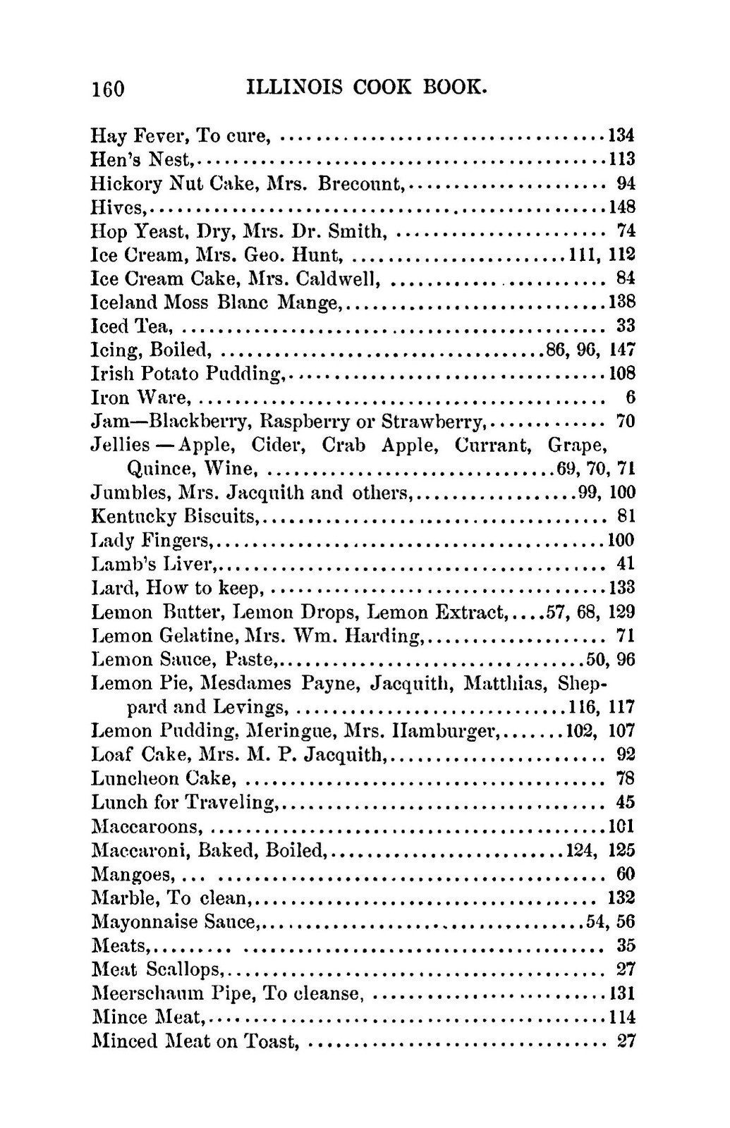 “1881” The Illinois Vintage Cook Book 164 Pages