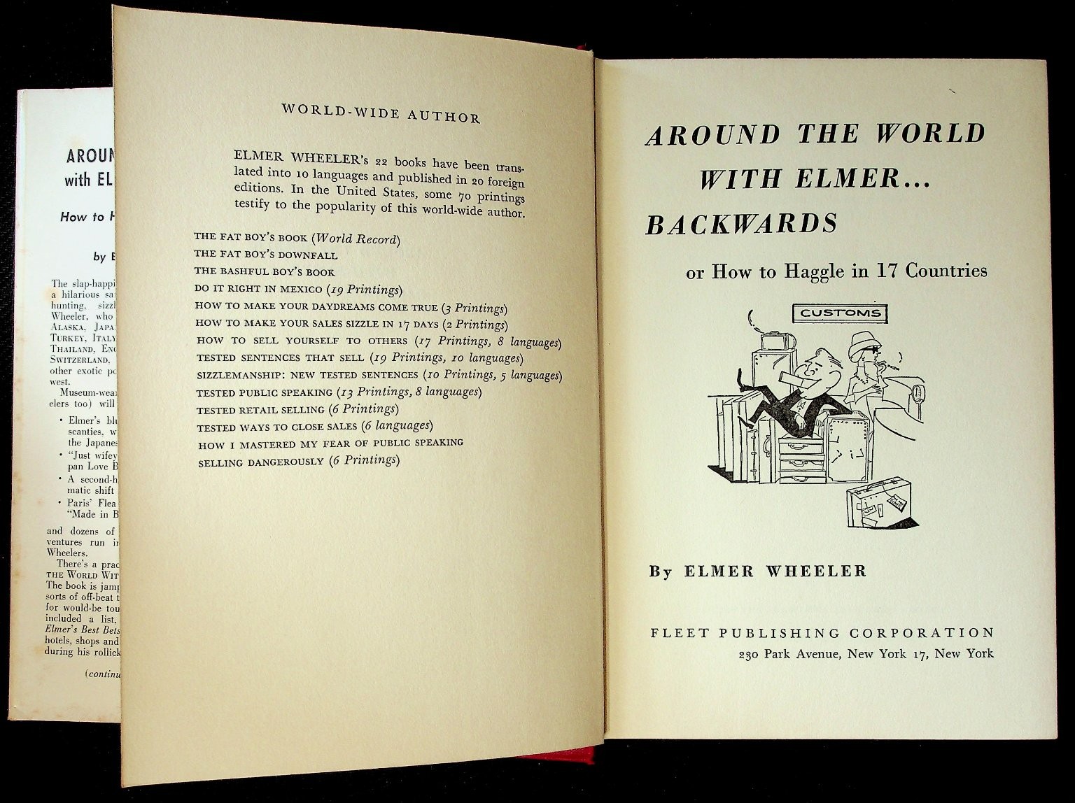 Around the World with Elmer Backwards Wheeler 1960 Travel Humor Fleet Pub