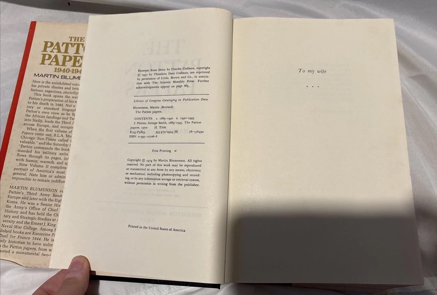 The Patton Papers 1940-1945 by Martin Blumenson 1974 1st Printing HD/DJ