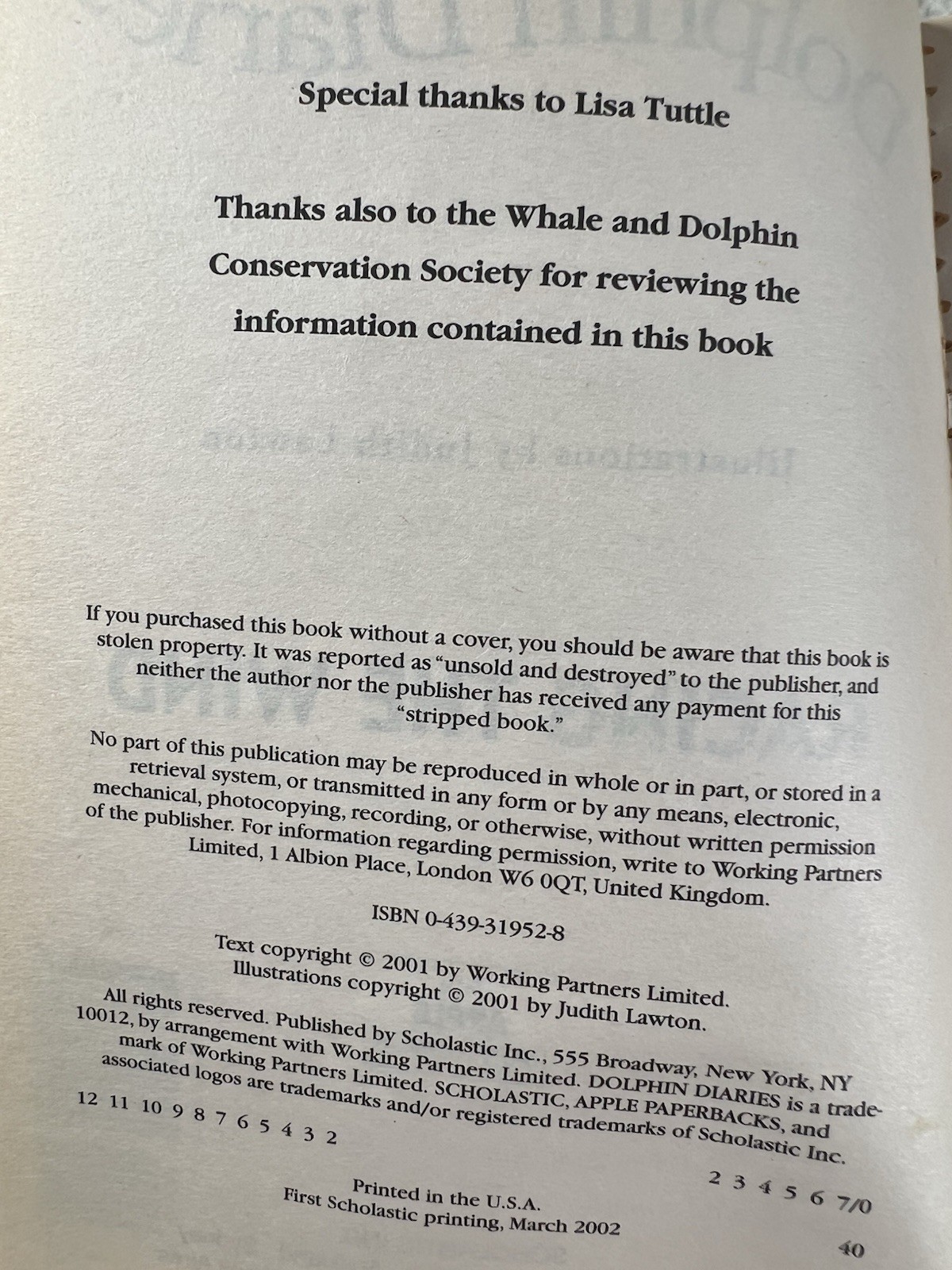 Dolphin Diaries Racing The Wind -Ben M. Baglio (TPB, 2002) 1st Scholastic Print
