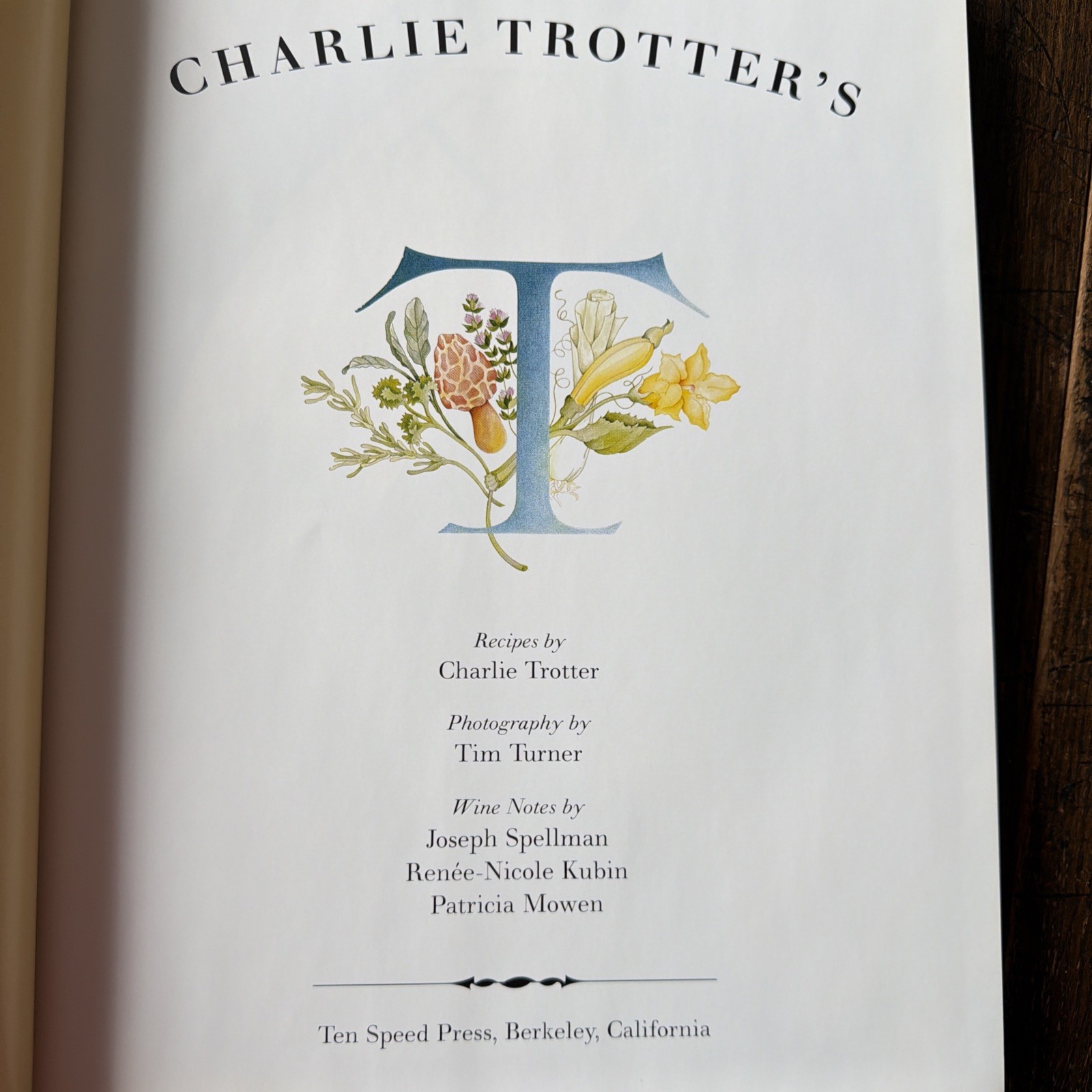 Vintage 1994 Charlie Trotter’s Cookbook Chicago Hardcover Ten Speed Press