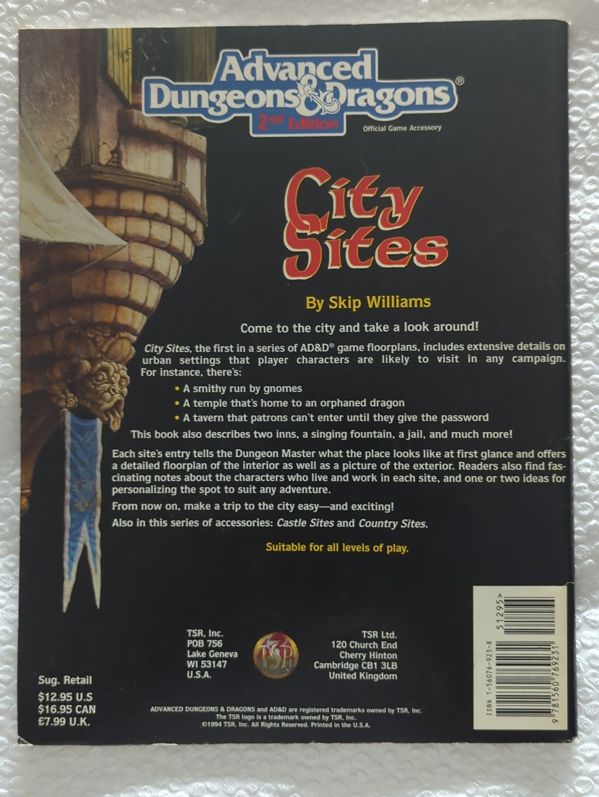 City Sites (Advanced Dungeons and Dragons 2nd Edition) Williams, Skip AD&D (1e a