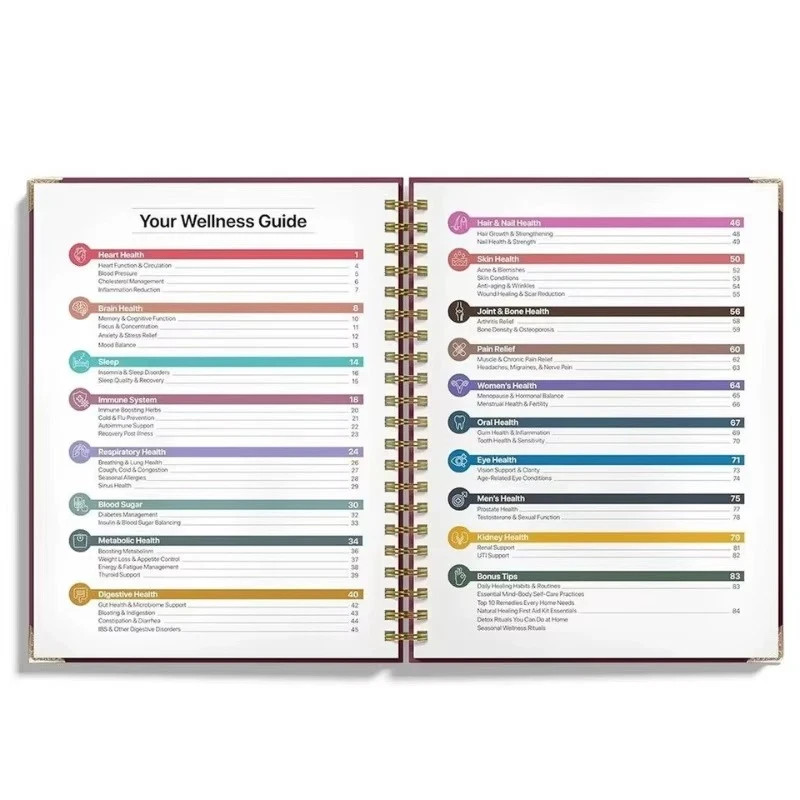 The Natural Healing Handbook, Spiral-Bound Guide for Herbal Remedies and Natural