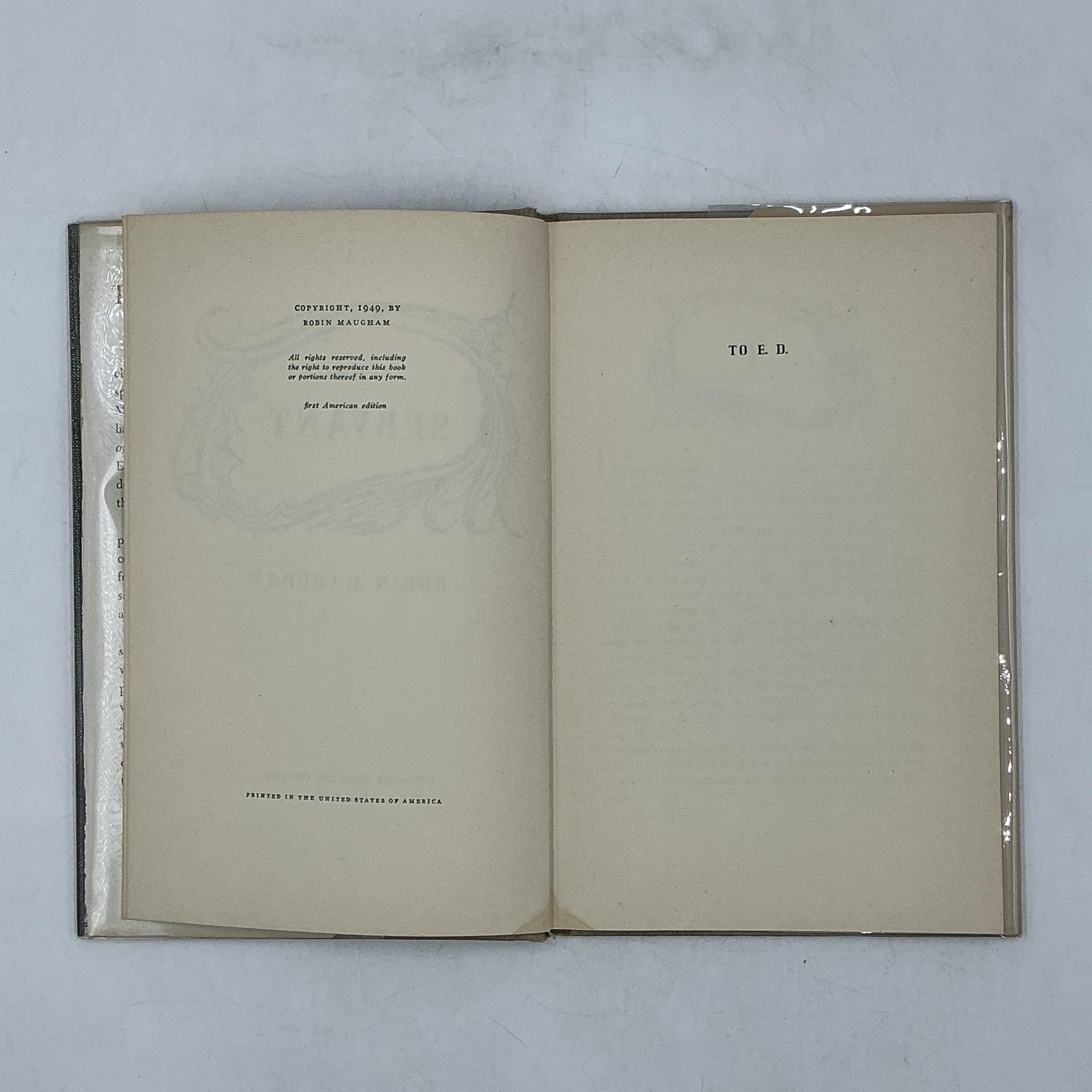THE SERVANT Robin Maugham 1949 Hardcover First Edition Harcourt Brace DJ