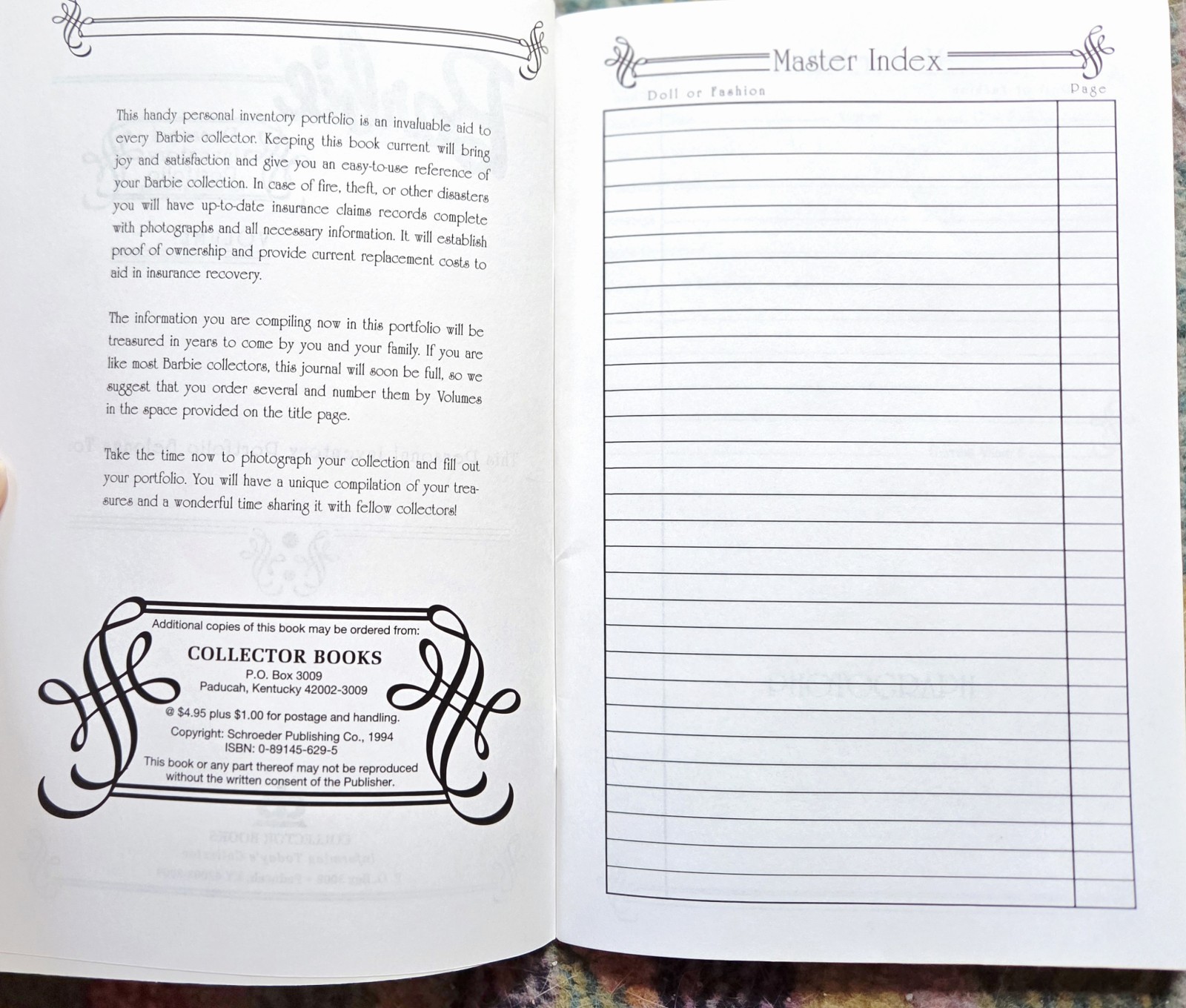 Barbie Personal Inventory Portfolio For Barbies & Fashions Collector Books New