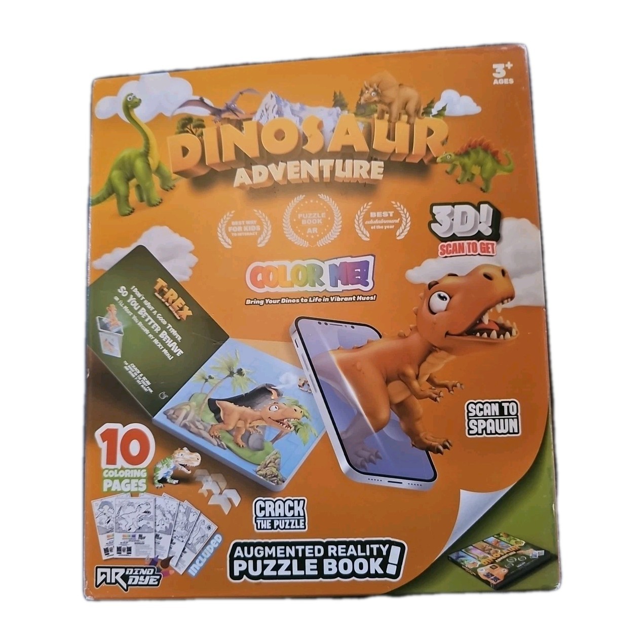 3D Dinosaur Puzzle Toy for Kids | AR App, Interactive Coloring & Walking Dinosau