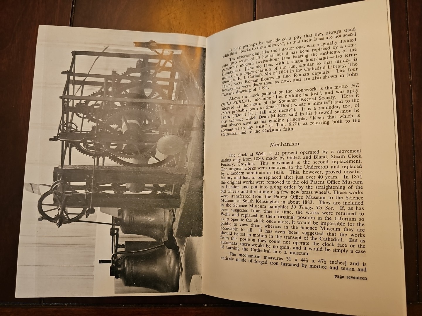 The Wells Clock by R. P. Howgrave-Graham (1971 ) Friends of Wells Cathedral