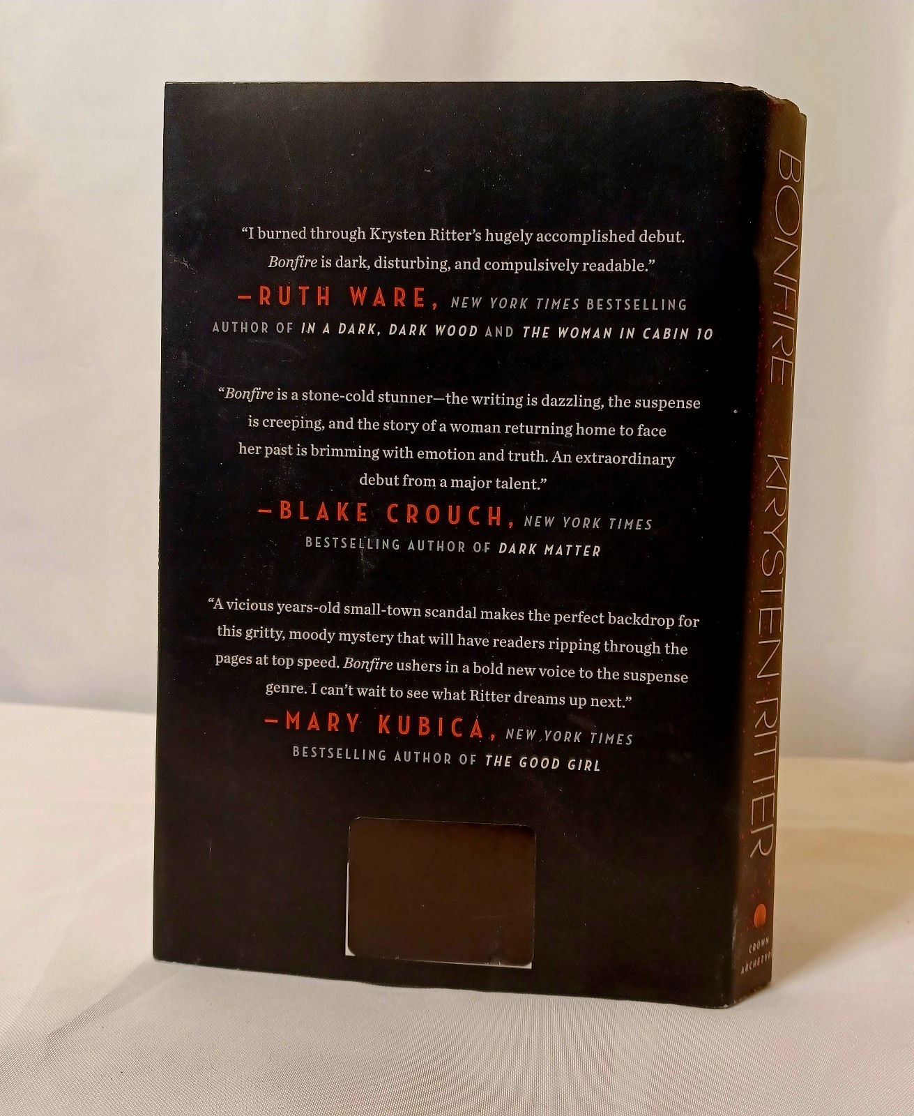Bonfire By Krysten Ritter Dust Jacket Hardcover 1st Edition Crown Publishing