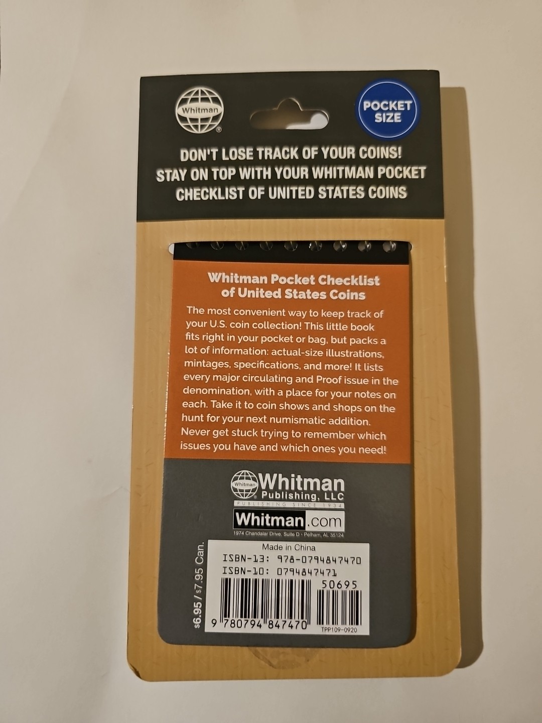 Whitman Pocket Checklist Of United States Coins, Quarters.