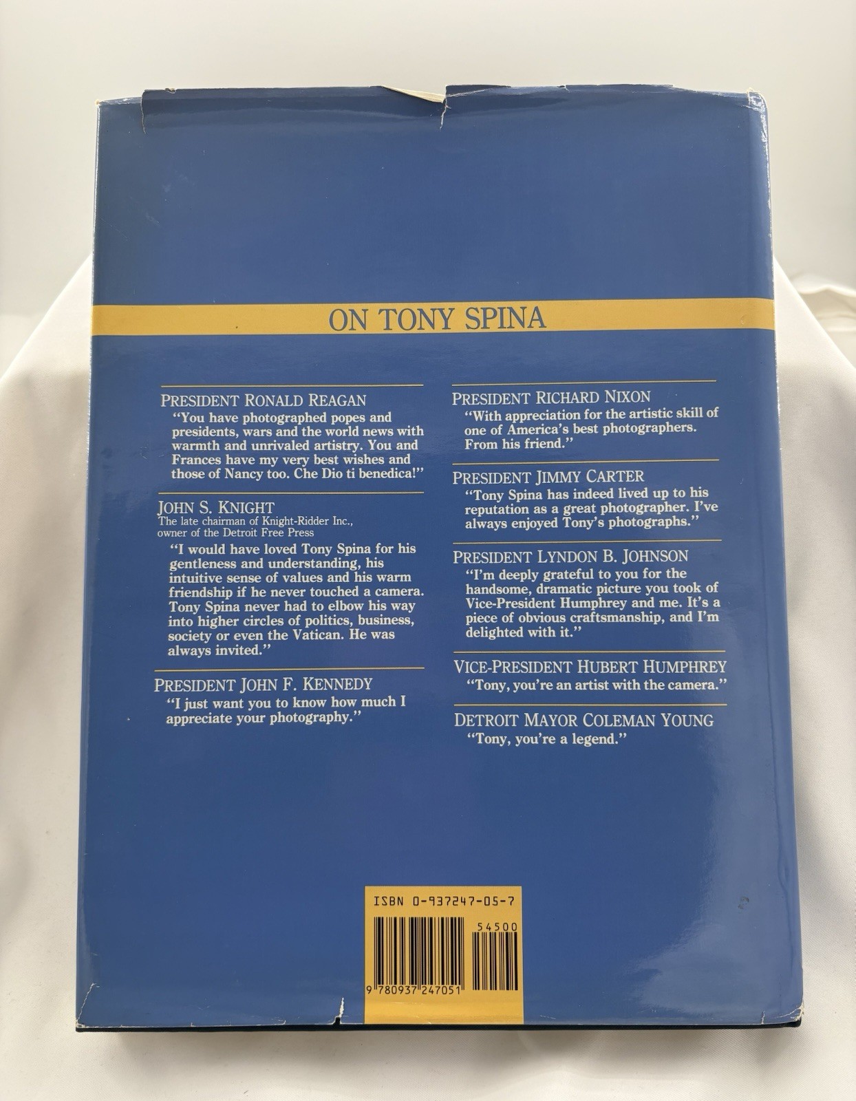 Tony Spina Chief Photographer Detroit Free Press 1988 1st Ed. Signed/Inscribed