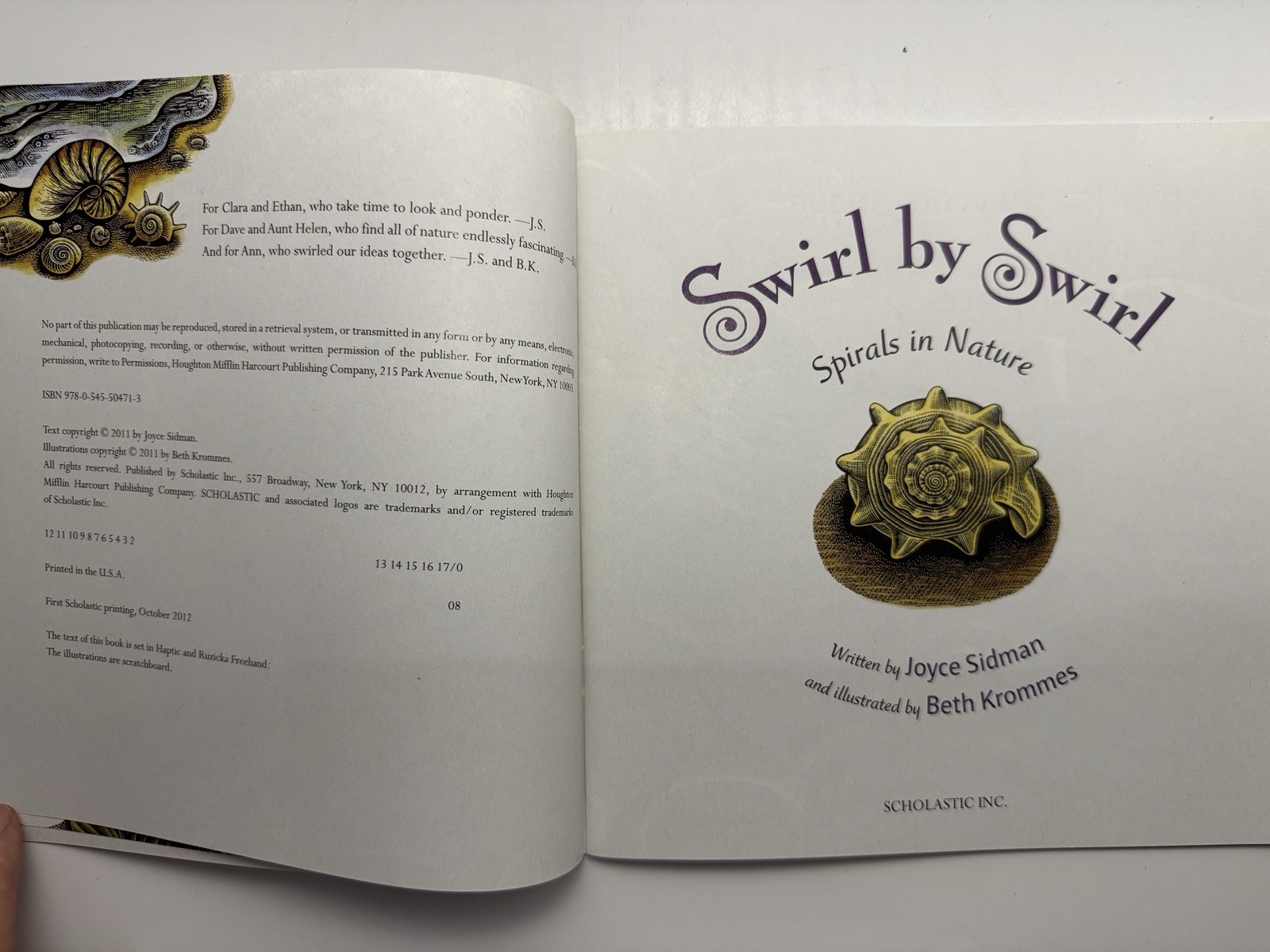 Swirl by Swirl: Spirals in Nature by Joyce Sidman Illustrated By Beth Krommes