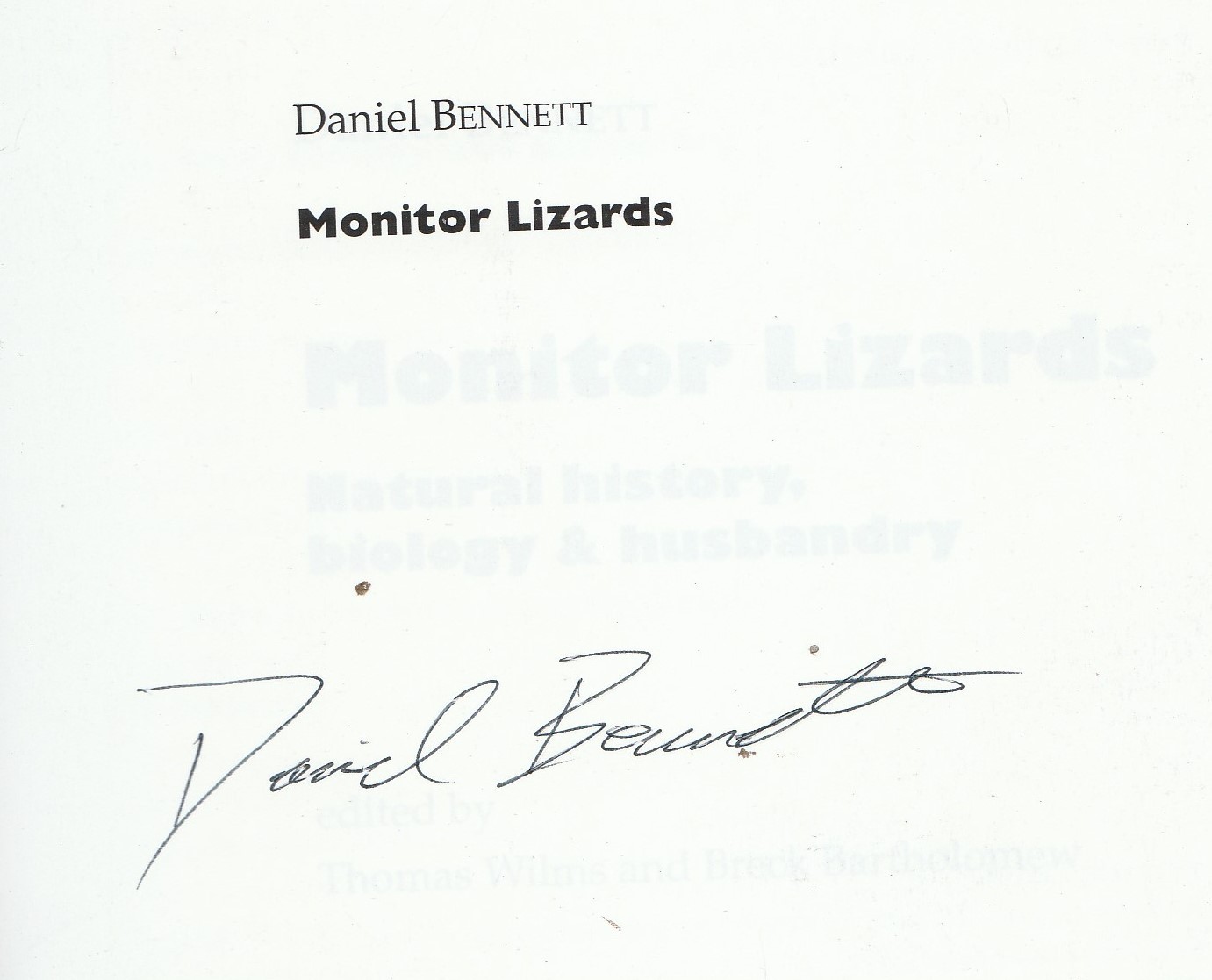 Monitor Lizards Natural History, Biology & Husbandry Herpetology Reptiles Signed
