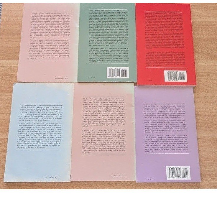 Raymond E Brown 6 Book Lot Liturgical Press Advent Christmas Easter Pentecost