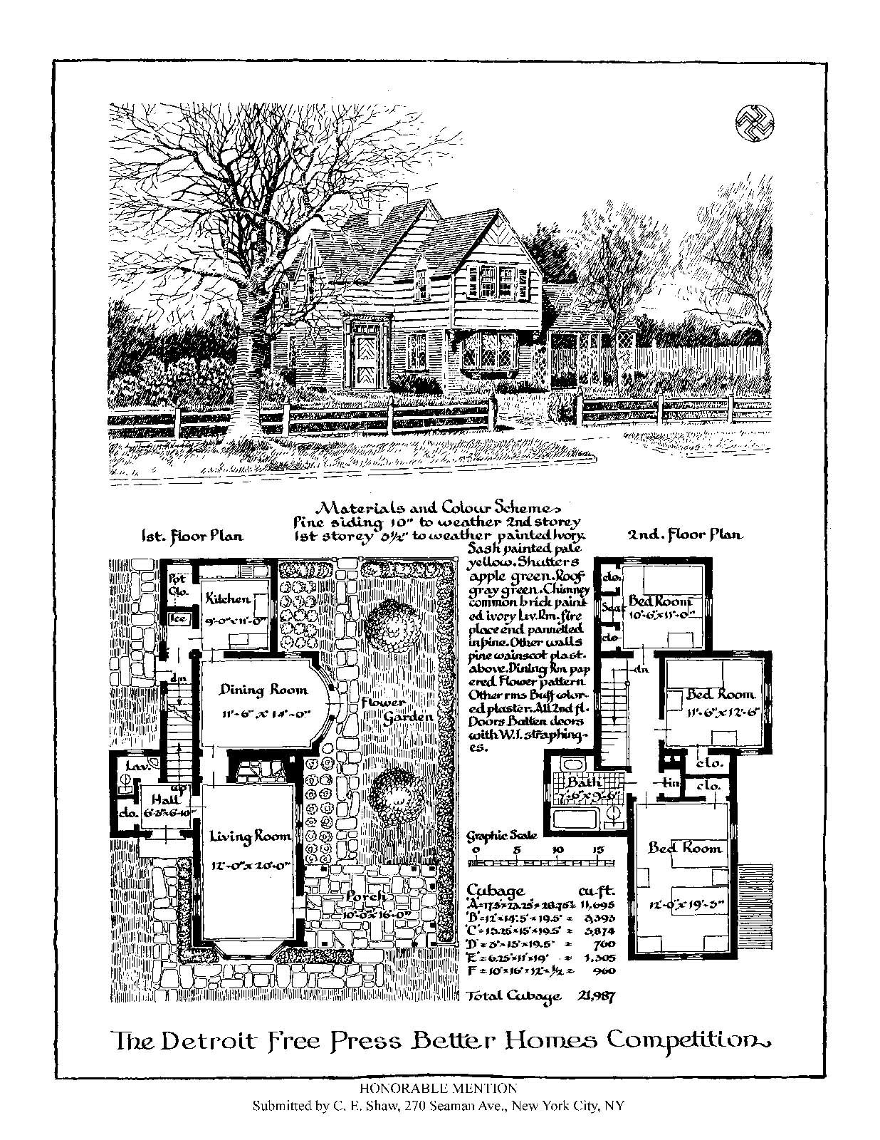 House Design Competitions – Book 11 Drawings – Detroit Free Press -1928
