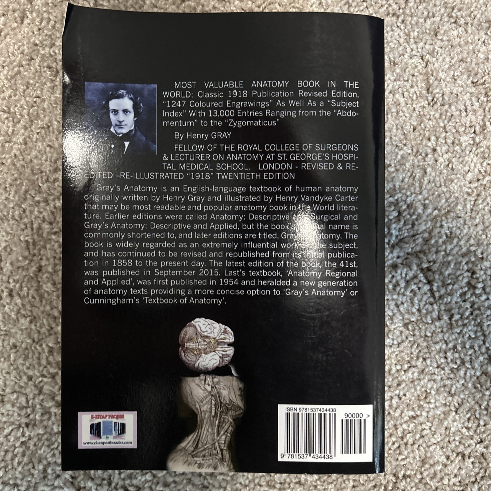 Gray’s Anatomy: Illustrated with 1247 Colored Well Drawing Engrawings by Gray