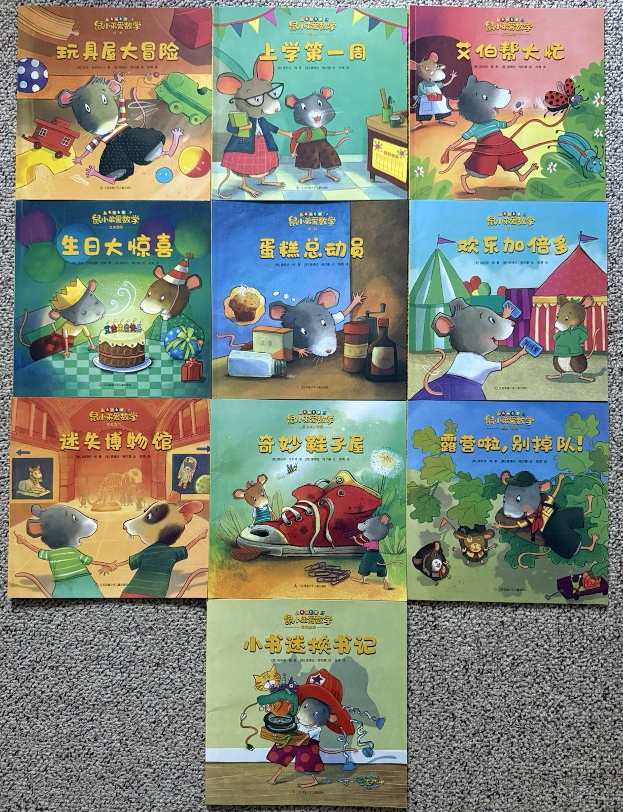 中文数学启蒙|桥梁《鼠小弟爱数学》Chinese Math Picture Books 10本整套 第2 套 4-6 岁|几乎全新