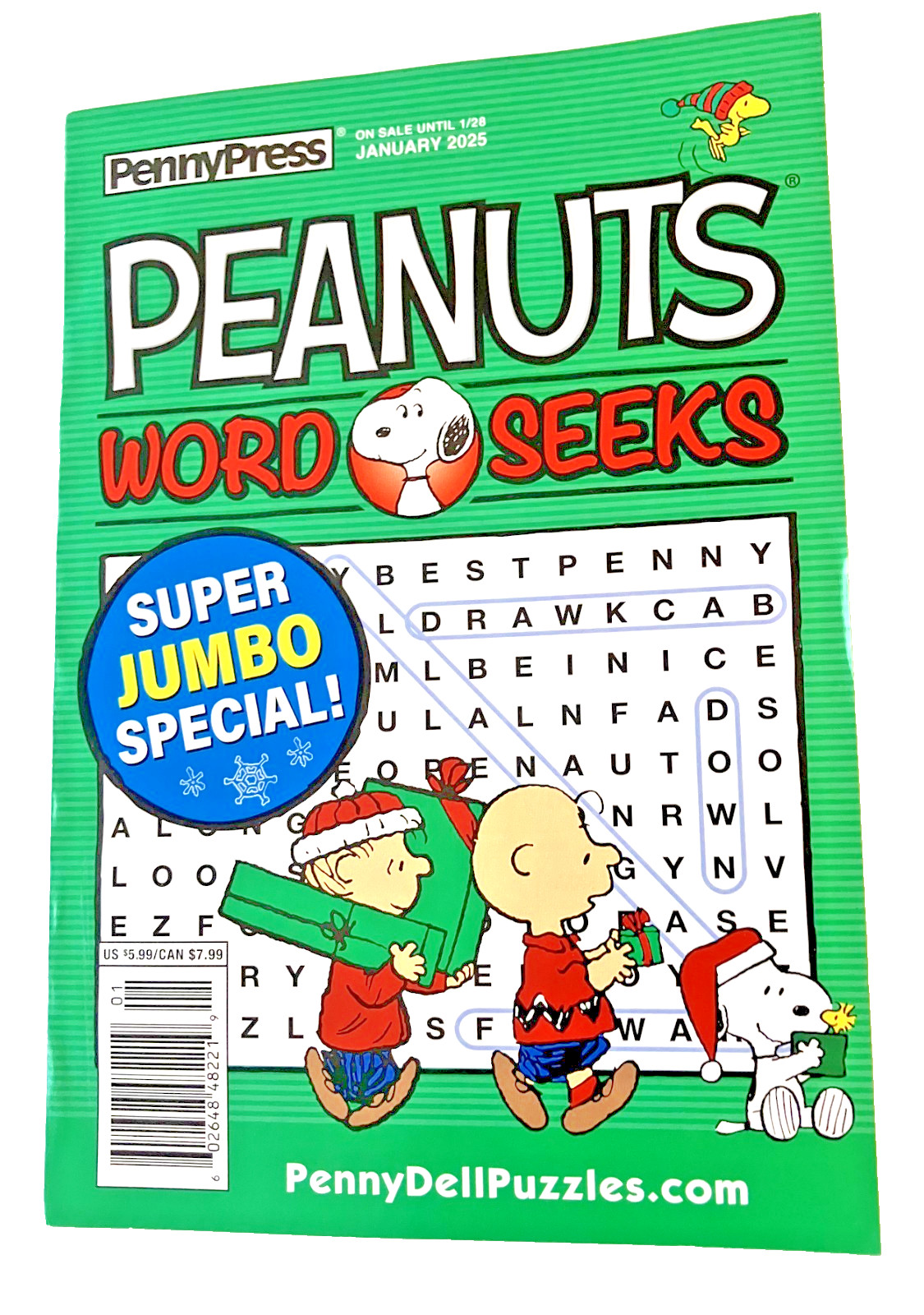 NEW Penny Press PEANUTS Charlie Brown Word Seek Search Puzzle Book Jan 2025