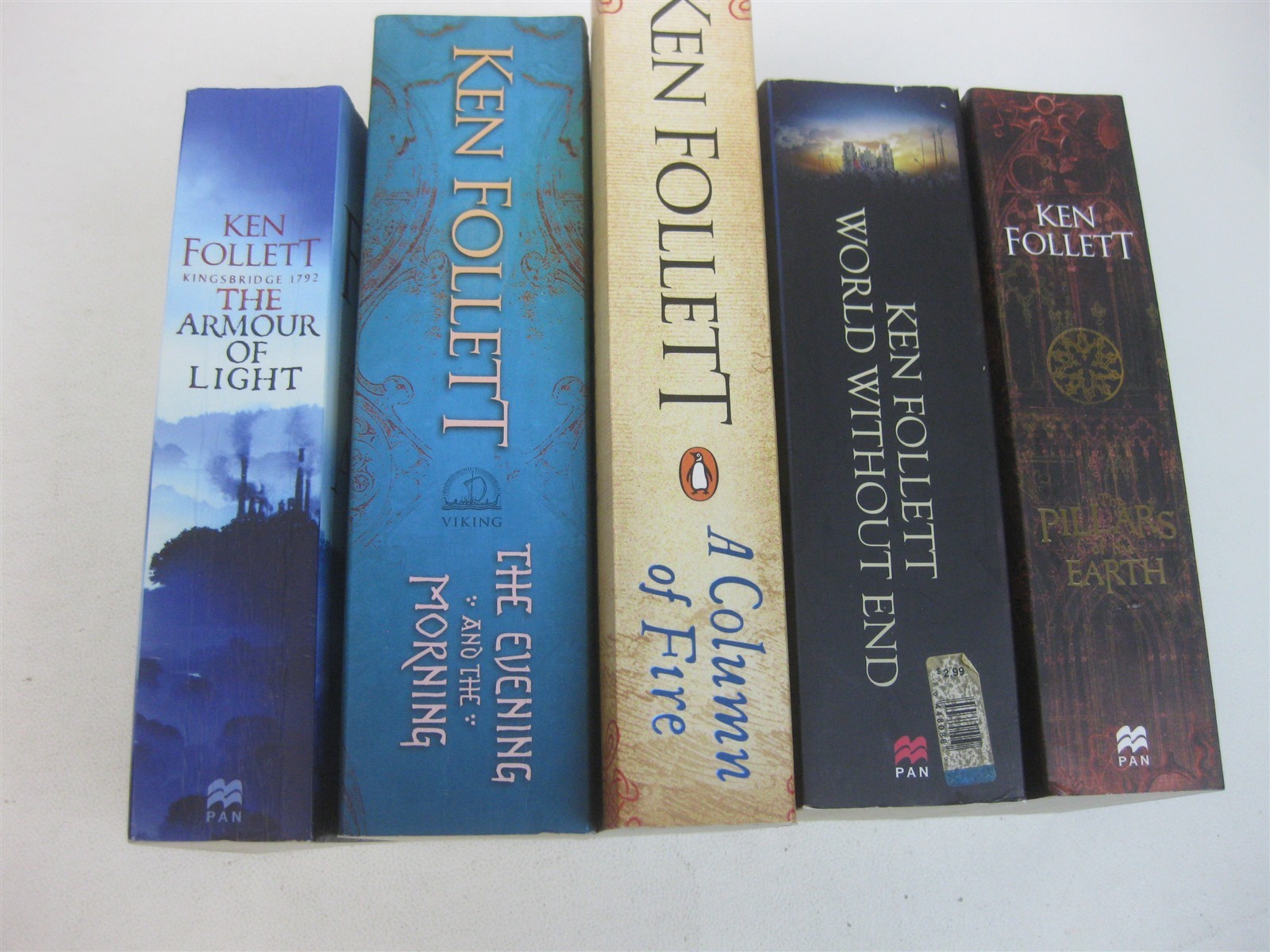 Ken Follett Lot All 5 Kingsbridge Novels Pillars of Earth to Armor of Light
