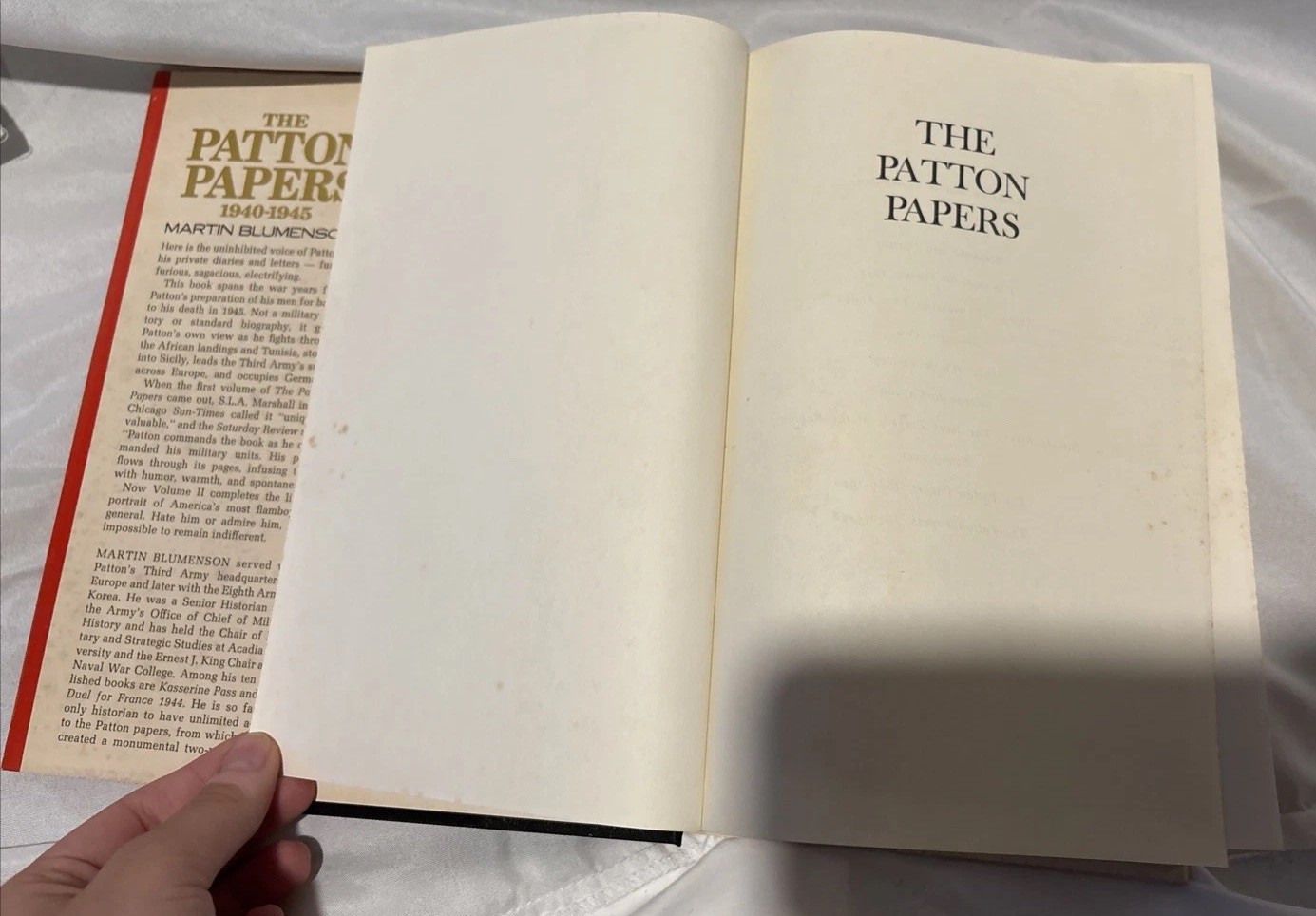 The Patton Papers 1940-1945 by Martin Blumenson 1974 1st Printing HD/DJ
