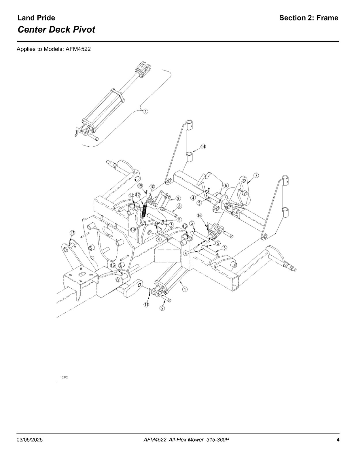 LAND PRIDE AFM4522 All-flex Mowers Parts Manual 2025 – WIRE BOUND – TOUGH COVERS