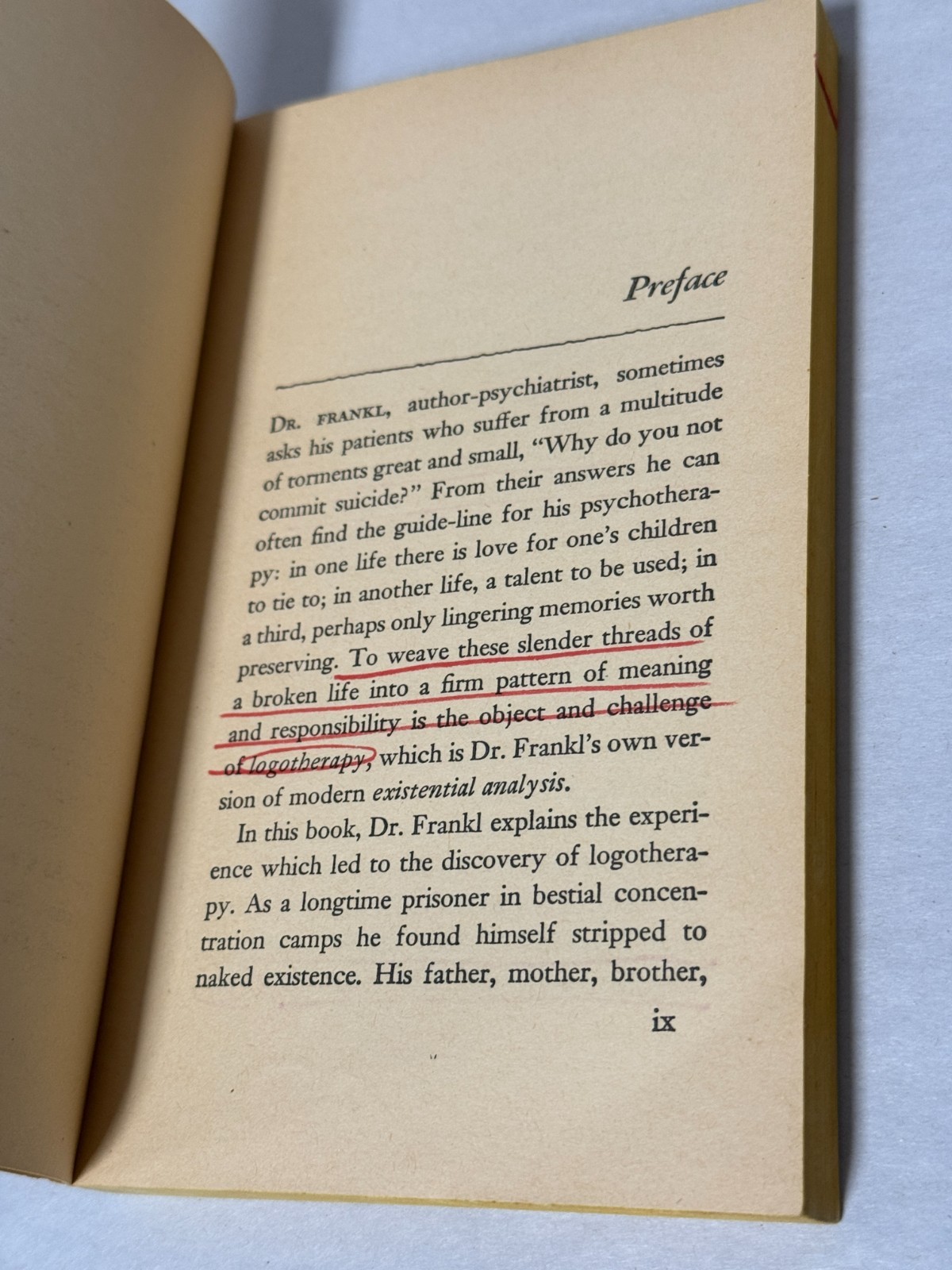 Man’s Search For Meaning; An Introduction To Logotherapy By Viktor Frankl 1971