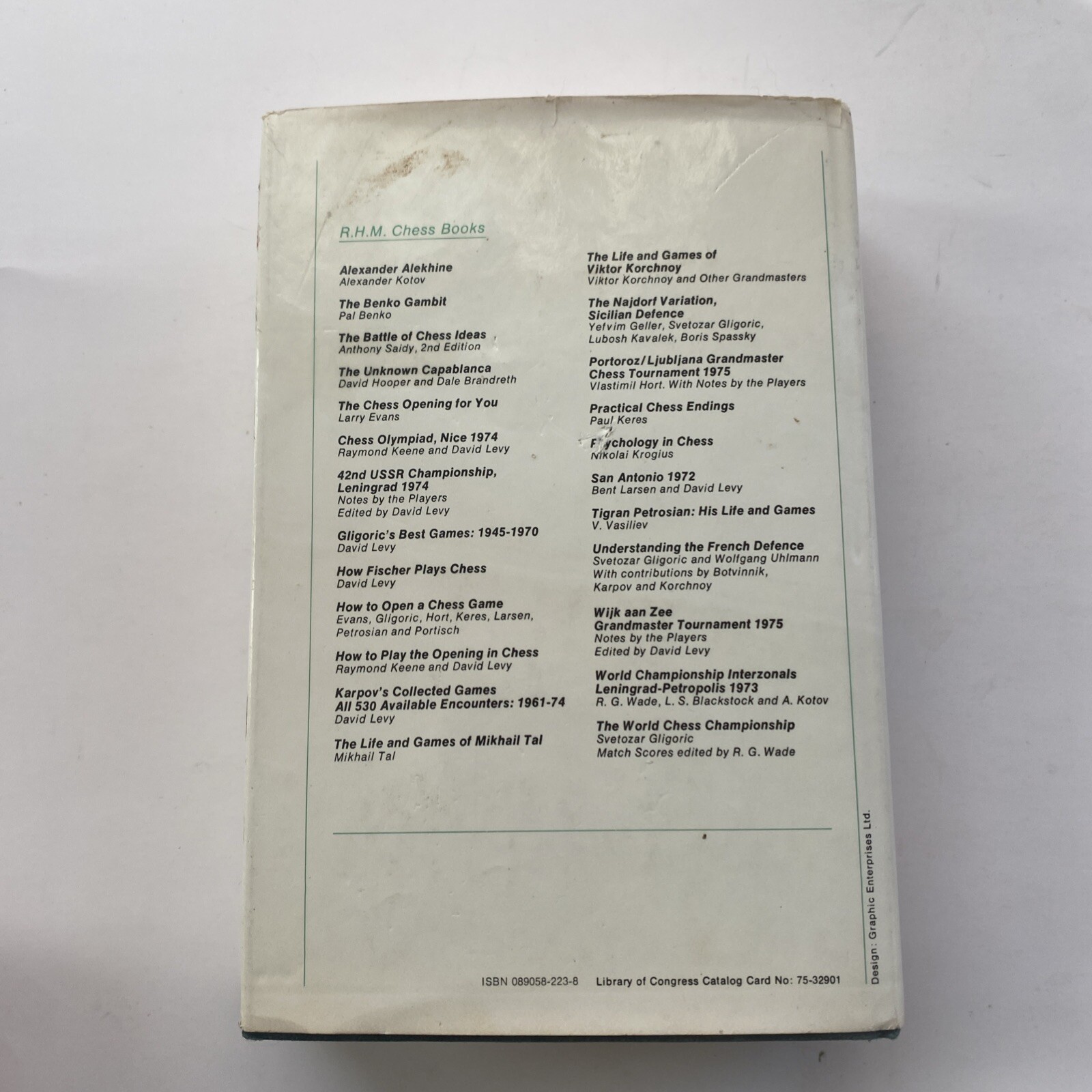 The Life and Games of Mikhail Tal 1st Edition Hardcover RHM Press