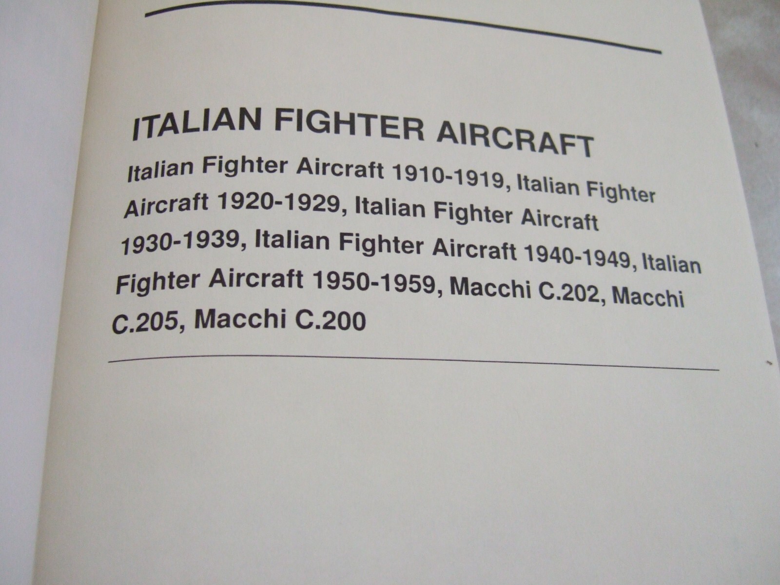 RARE ITALIAN FIGHTER AIRCRAFT 1910-1939 by BOOKS LLC