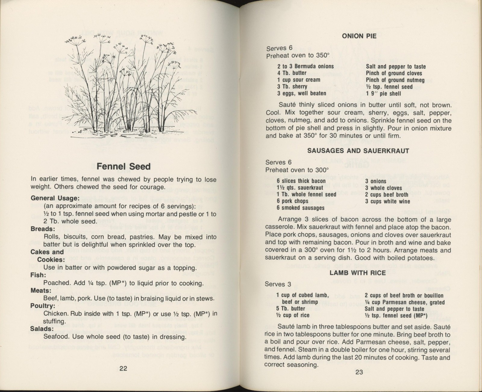 HERB COOKERY Recipe Book Potpourri Press 1977