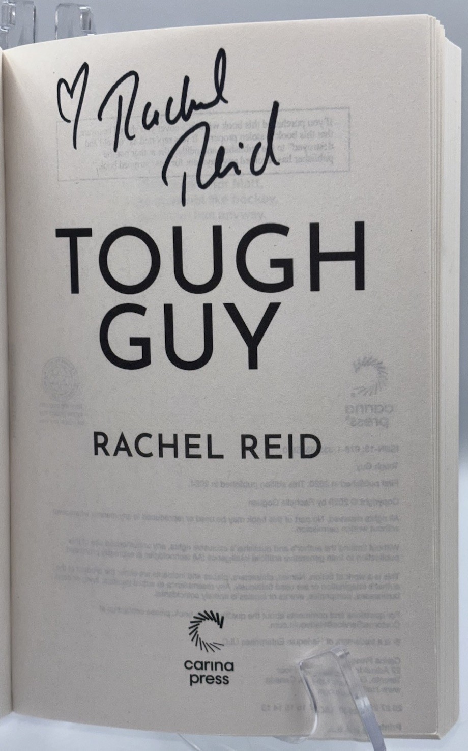 RACHEL REID TOUGH GUY SIGNED AUTOGRAPHED PAPERBACK BOOK HEATED RIVALRY HBO #1