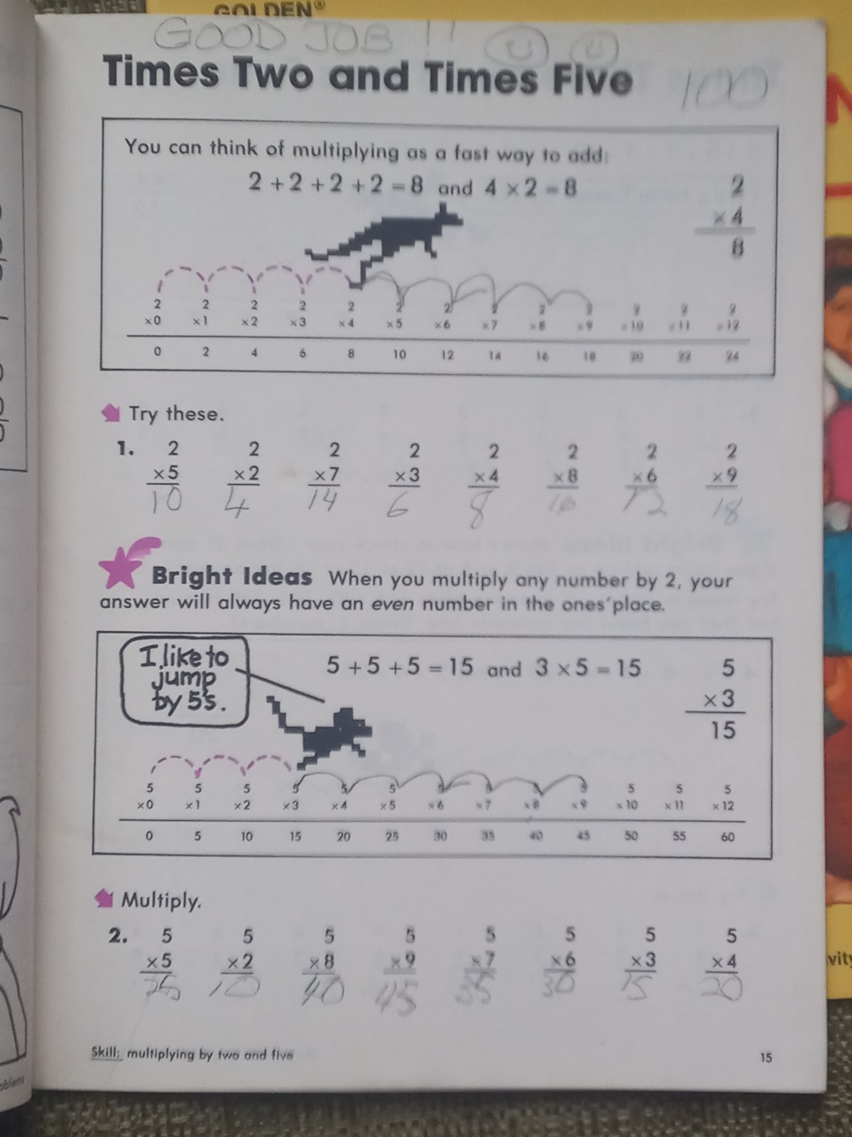 Vtg. 1984 Golden Step Ahead Math books lot of 2 grades 2 – 3 V-Good
