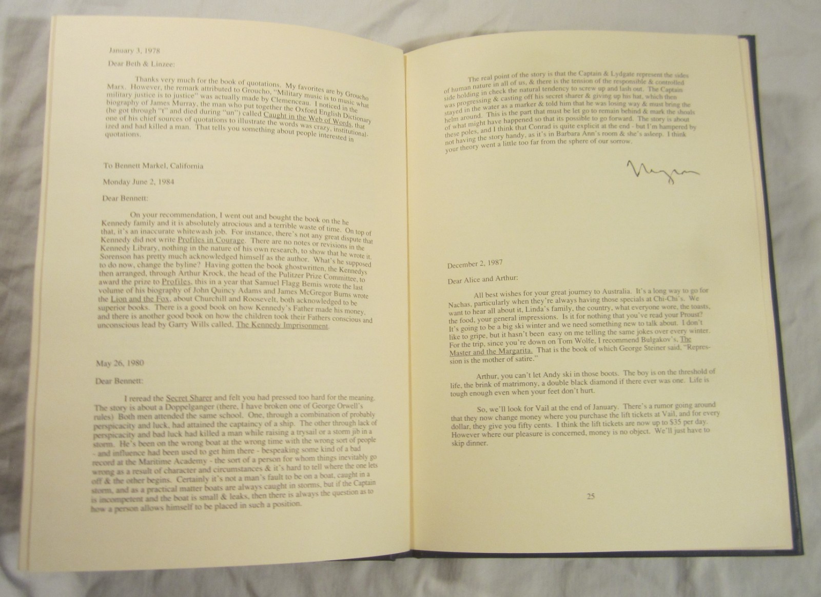 DEAR FRIEND, LOVE MYRON — Letters of Myron Markel — Privately Published, 1989