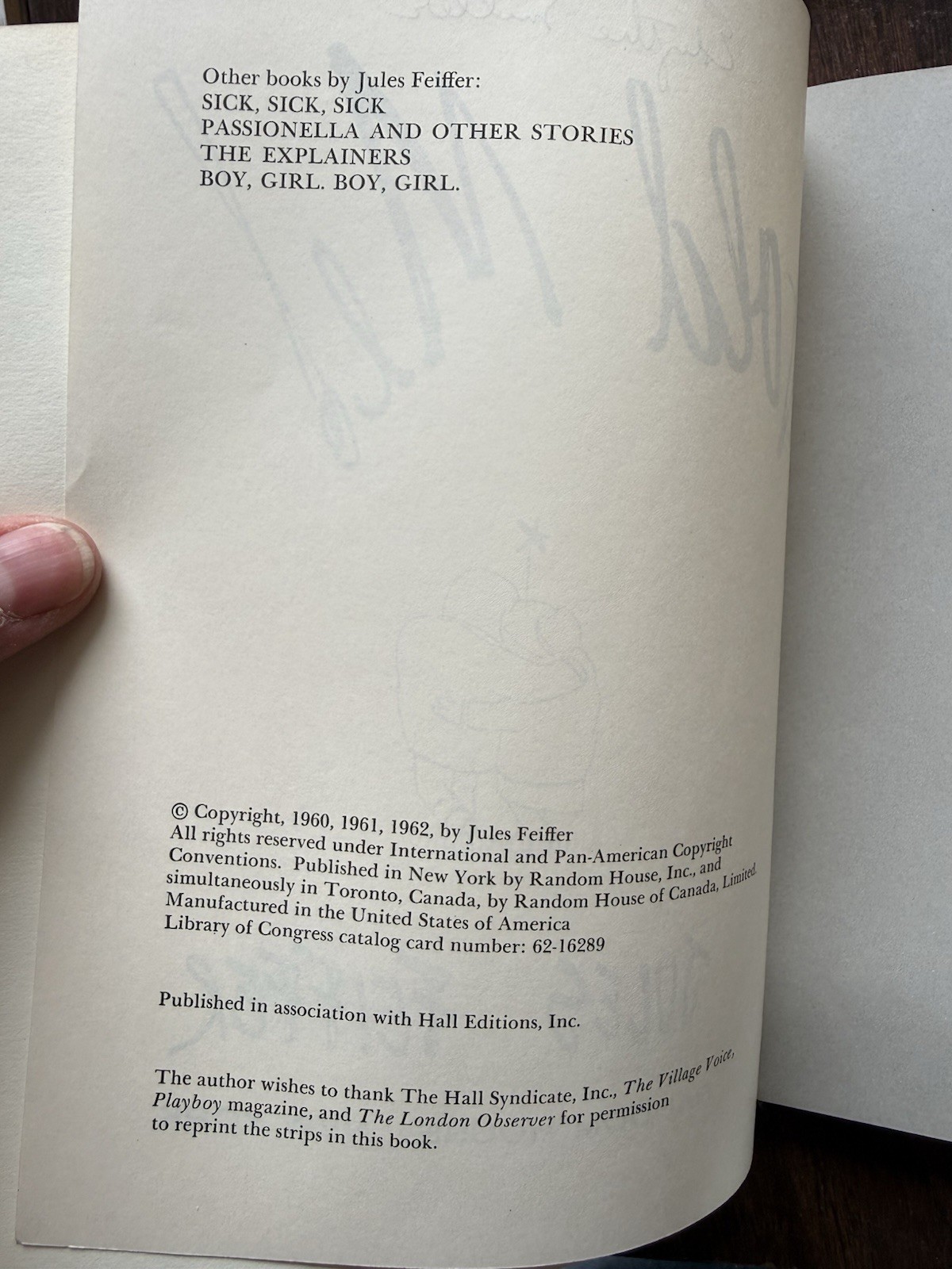 Hold Me! – Jules Feiffer, First Edition 1962 Random House Village Voice Cartoons
