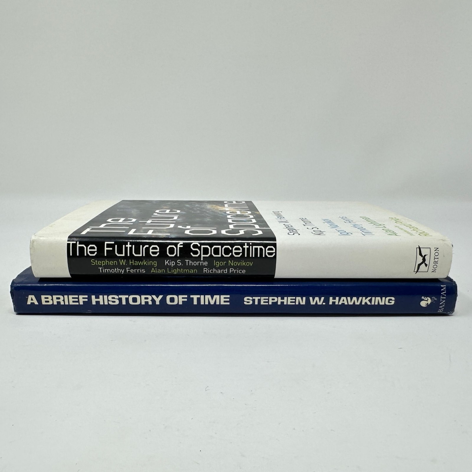 Stephen Hawking HC Book Lot A Brief History of Time & Future of Spacetime 1st Ed