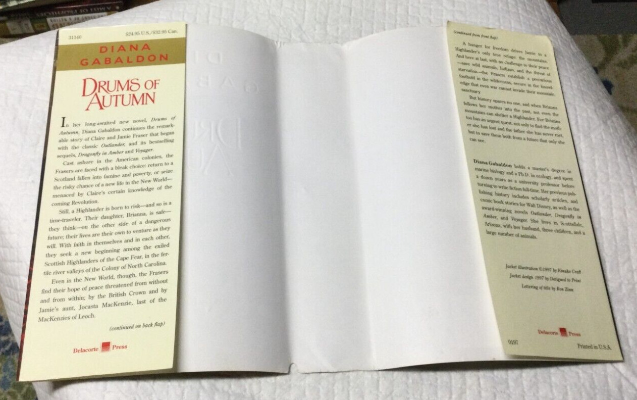 Dianne Gabaldn DRUMS OF AUTUMN **TRUE** 1st Edition Hardcover