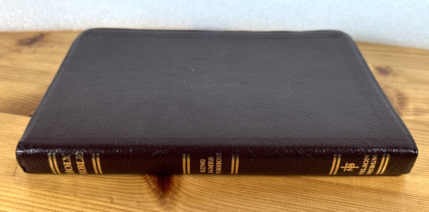 KJV Ultraslim Bible Burgundy Bonded Leather Belgium Print 2015BGM Clean VG+