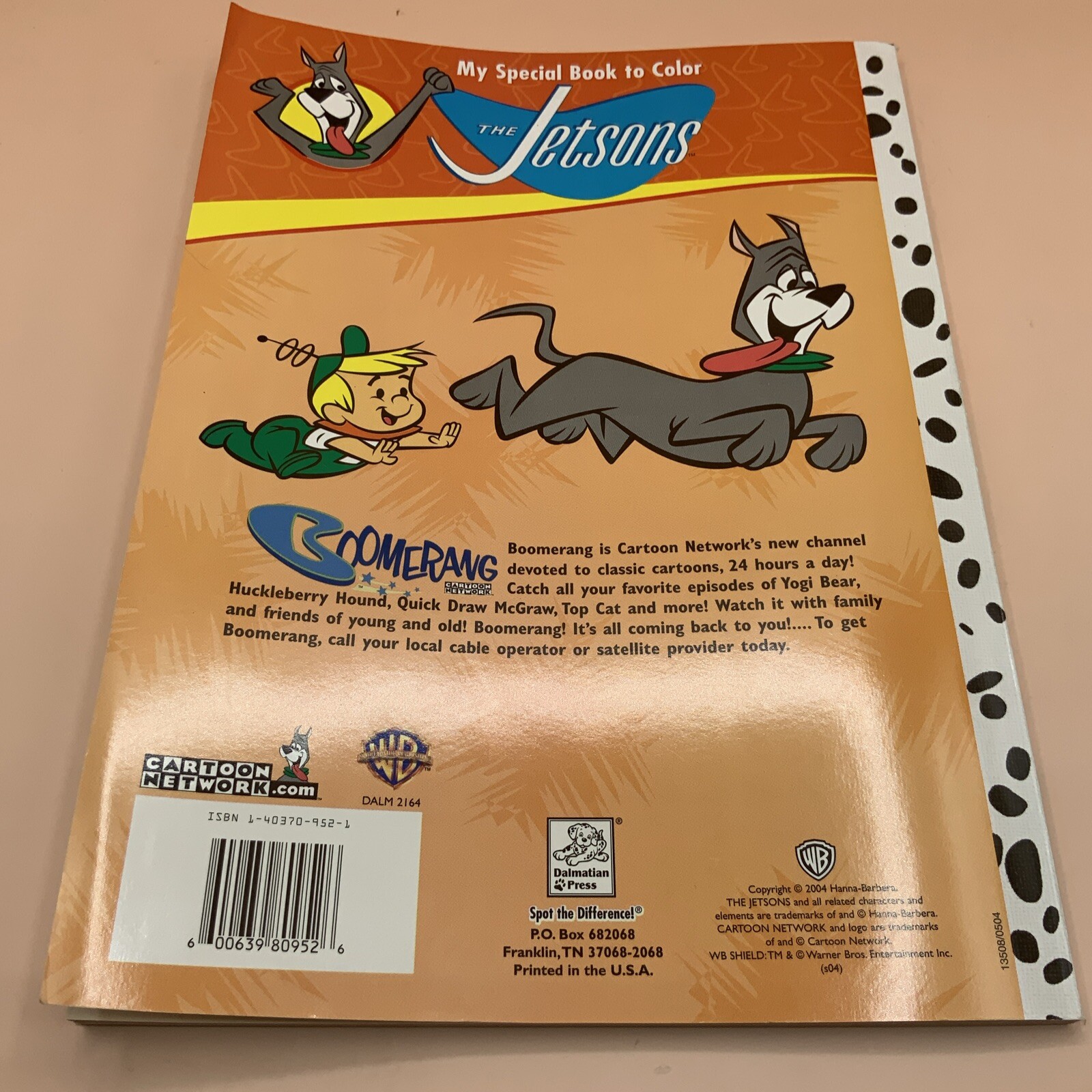 Dalmatian Press 2004 My Special Book To Color The Jetsons Astros World-Uncolored