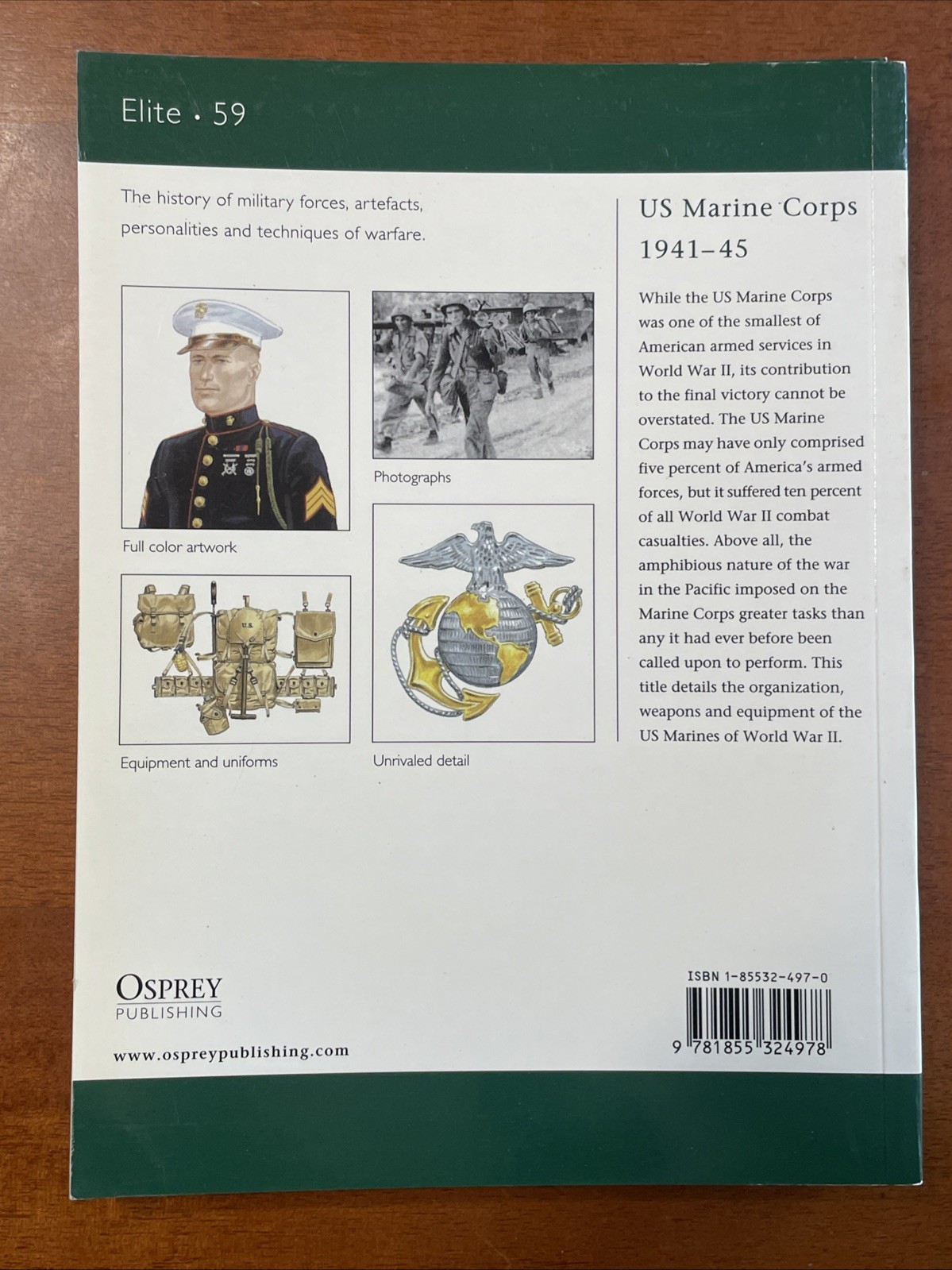 US Marine Corps 1941-45 – Osprey Elite Series , #59 64 Pages, SB