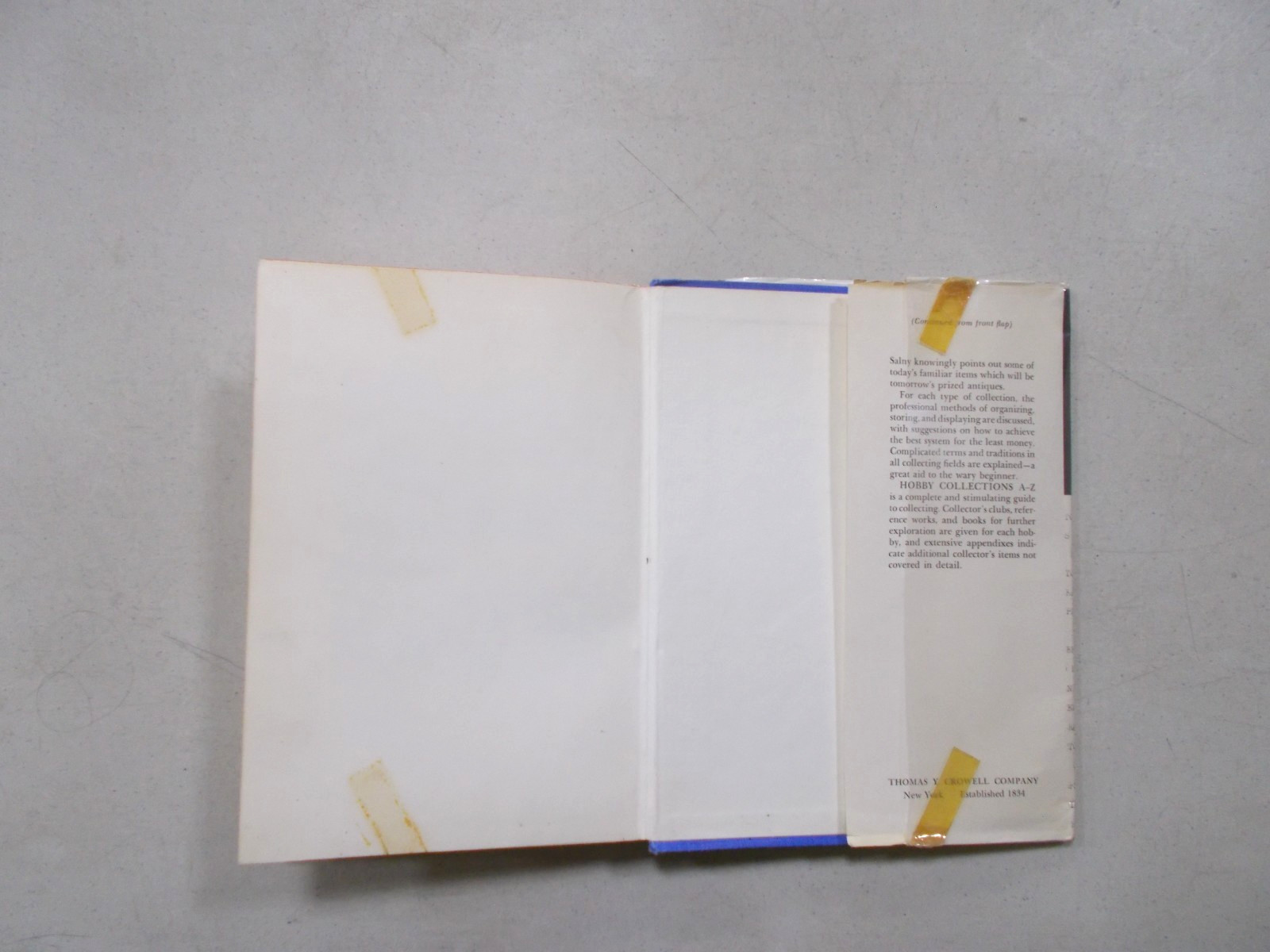 * HOBBY COLLECTIONS A-Z By ROSLYN W.SALNY 1965 Hardcover Dust Jacket Ex-library