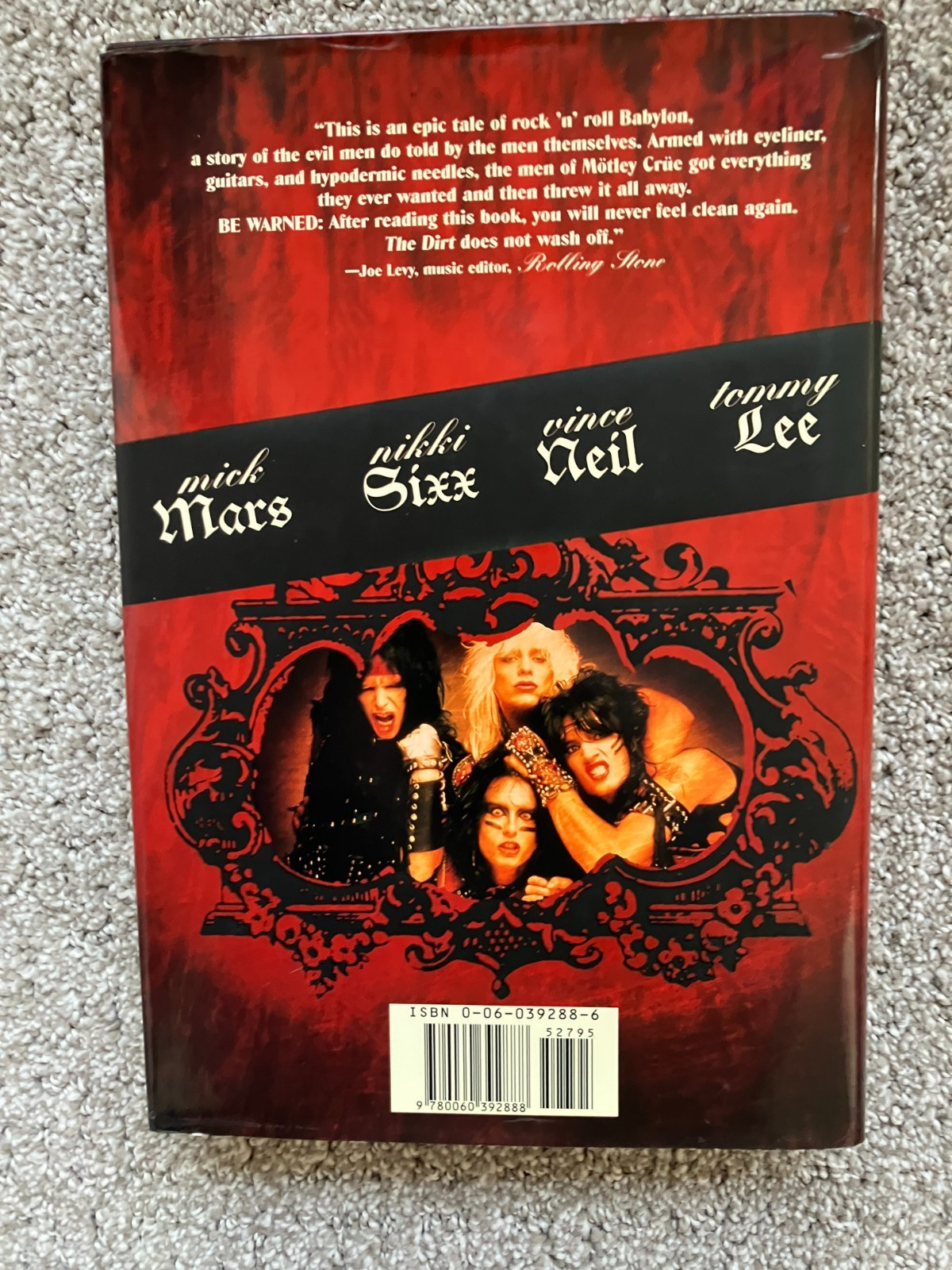 The Dirt by Motley Crue 1st Edition 2001 Hardcover w/Dust Jacket