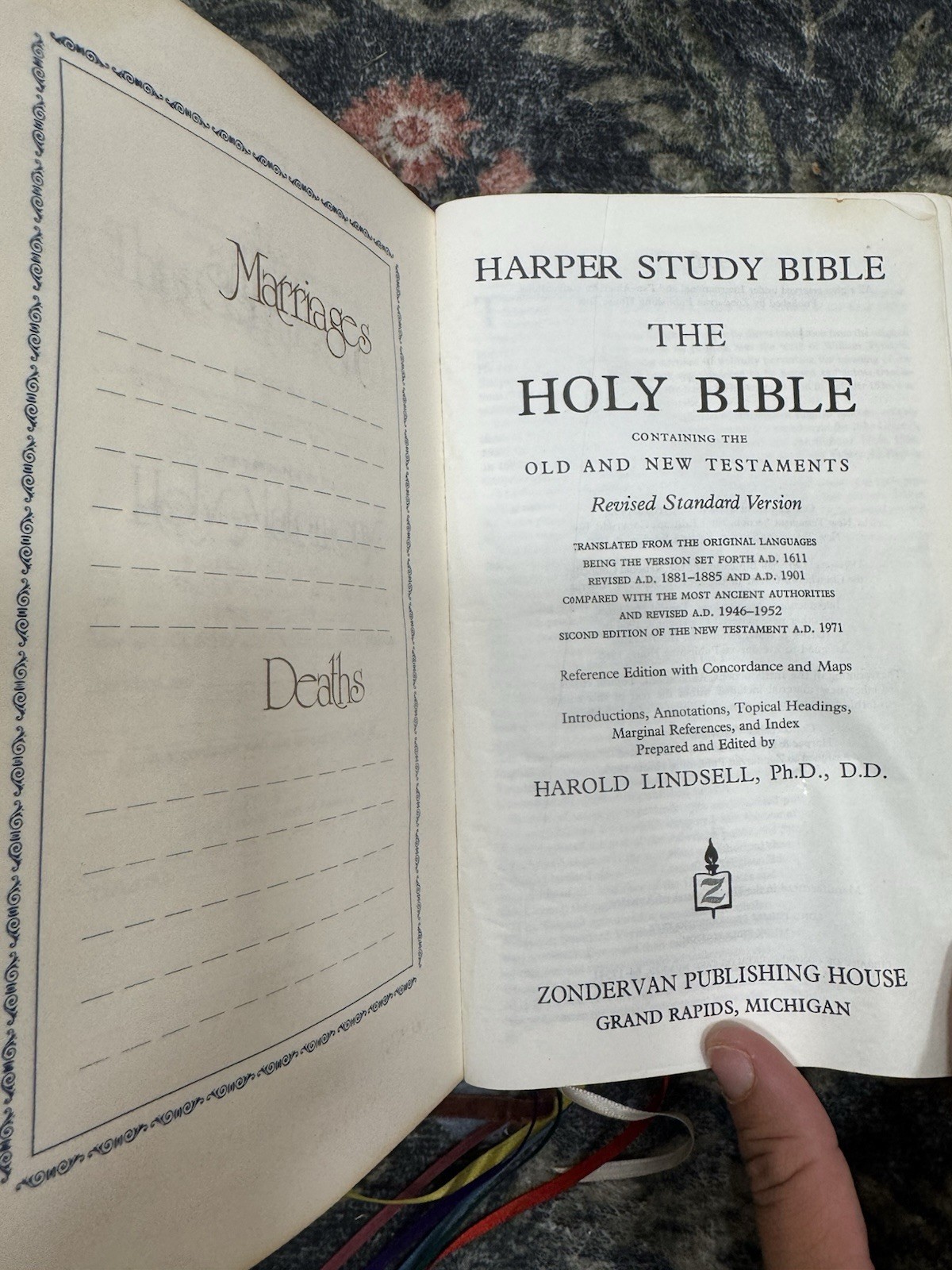 Harper Study Bible 1971 RSV Brown Cowhide Leather