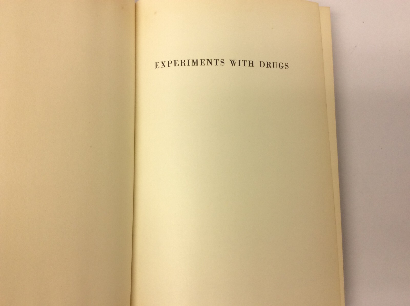 Experiments with Drugs H.J. Eysenck Pergamon Press Book Macmillan Company Book