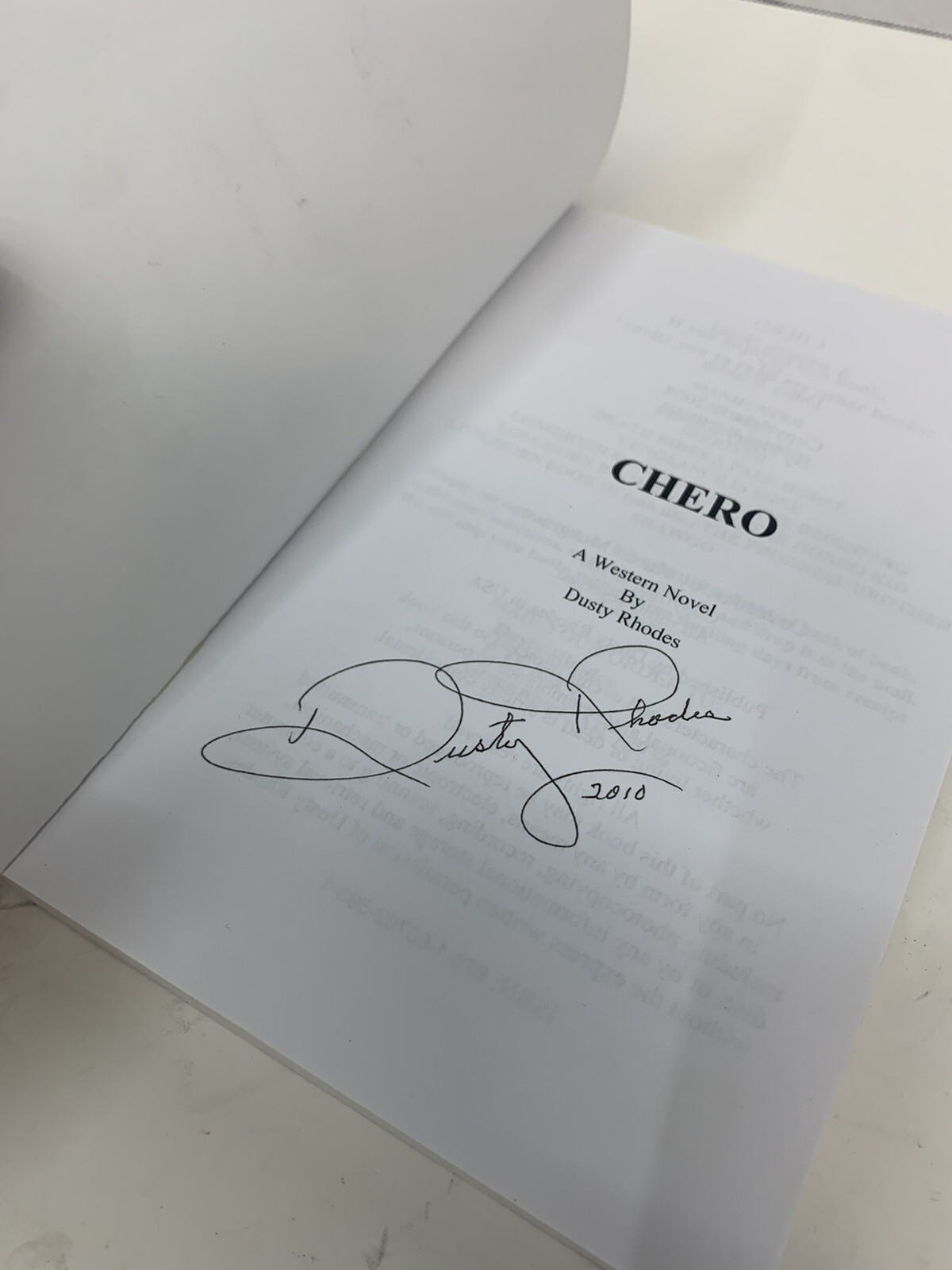 2008 Book – “Chero” – Author Dusty Rhodes Signed!