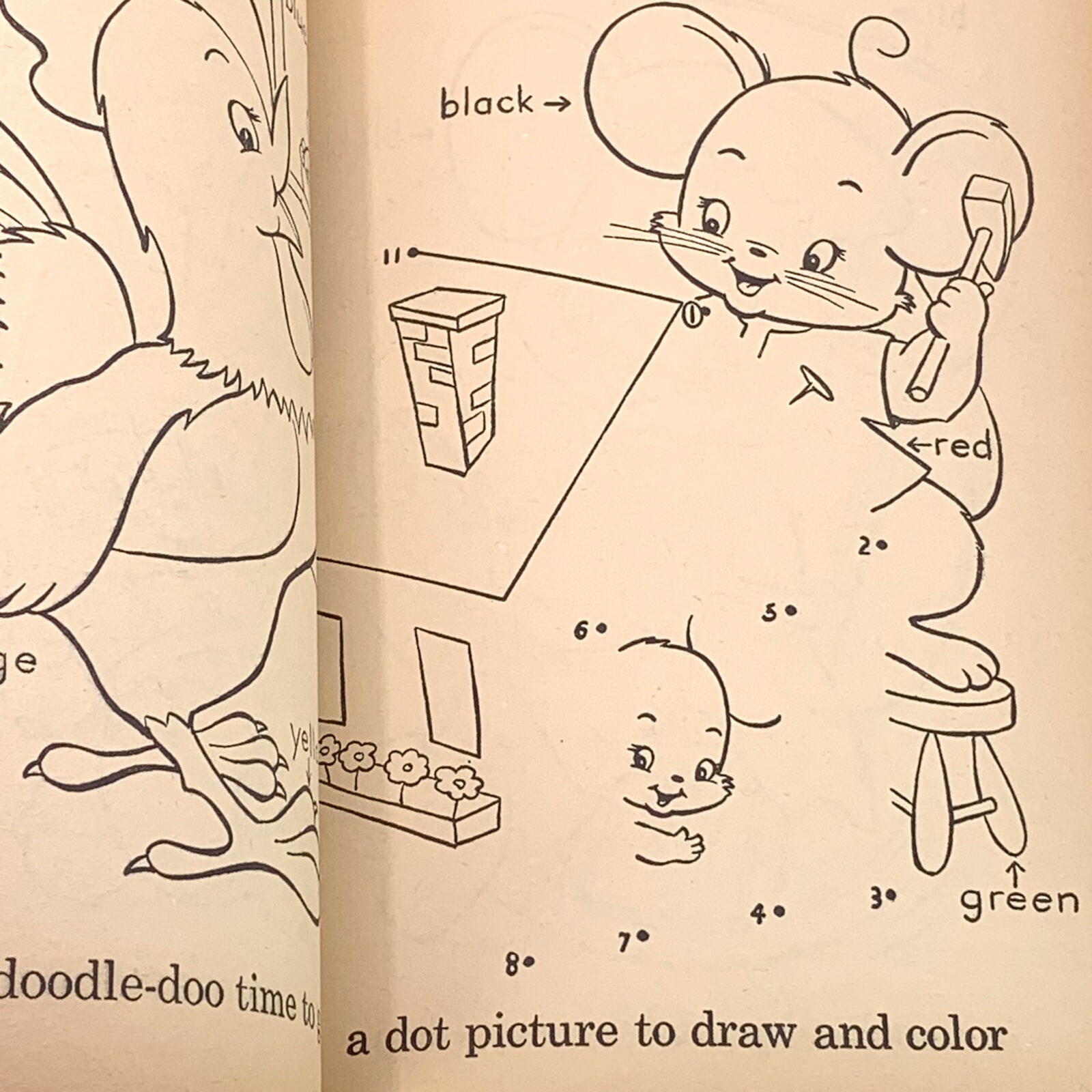 Vintage Coloring Book 1959 Merrill Good Time Paint Book Used 10 of 250 Pages
