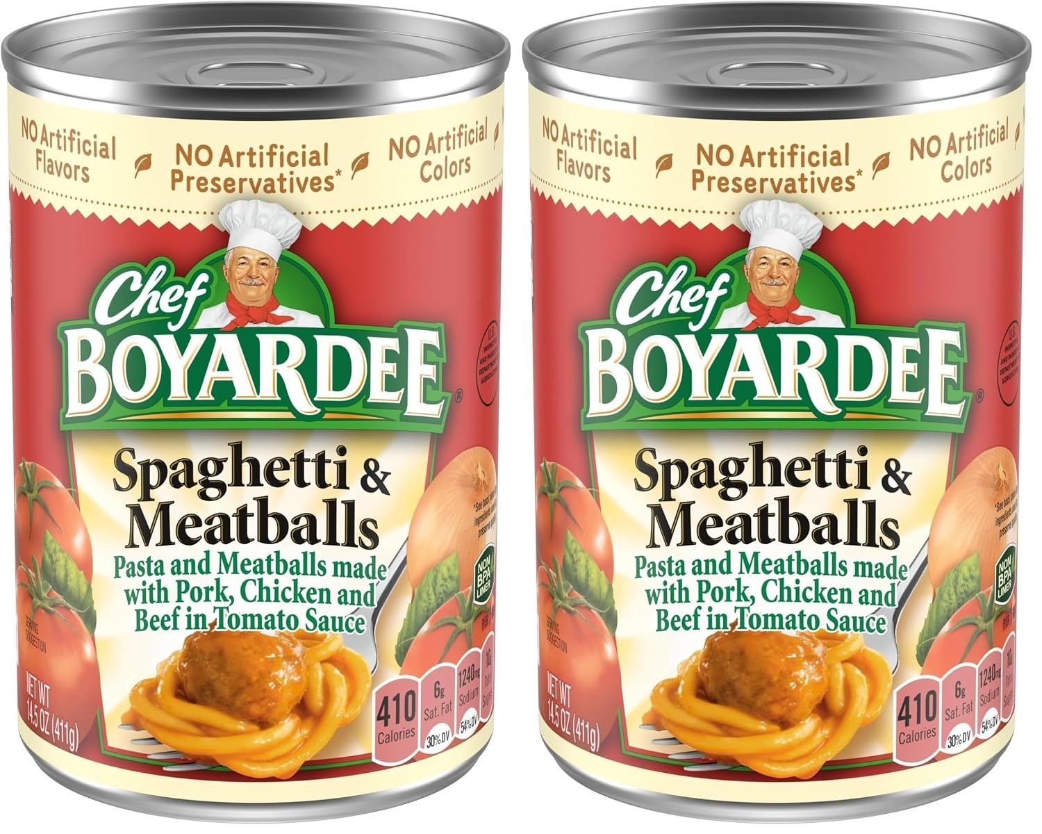 Hearty Spaghetti and Meatballs, 14.5 oz Can – Fast and Nutritious Meals – 2 Pack