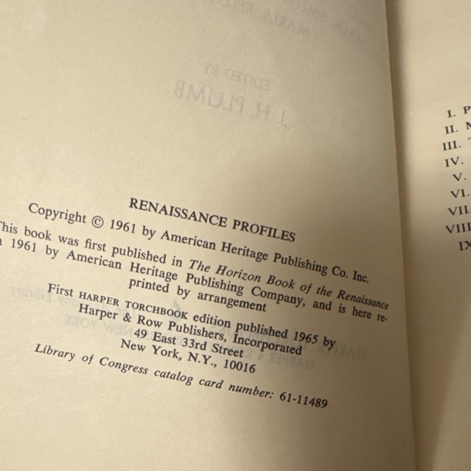 Renaissance Profiles, Garrett Mattingly, Harper, 1965 PB, Torchbooks