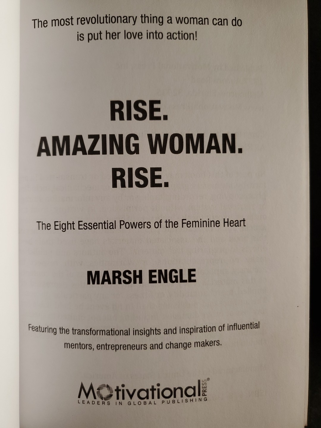 Rise Amazing Woman Rise Marsh Engle Legacy Book Motivational Women