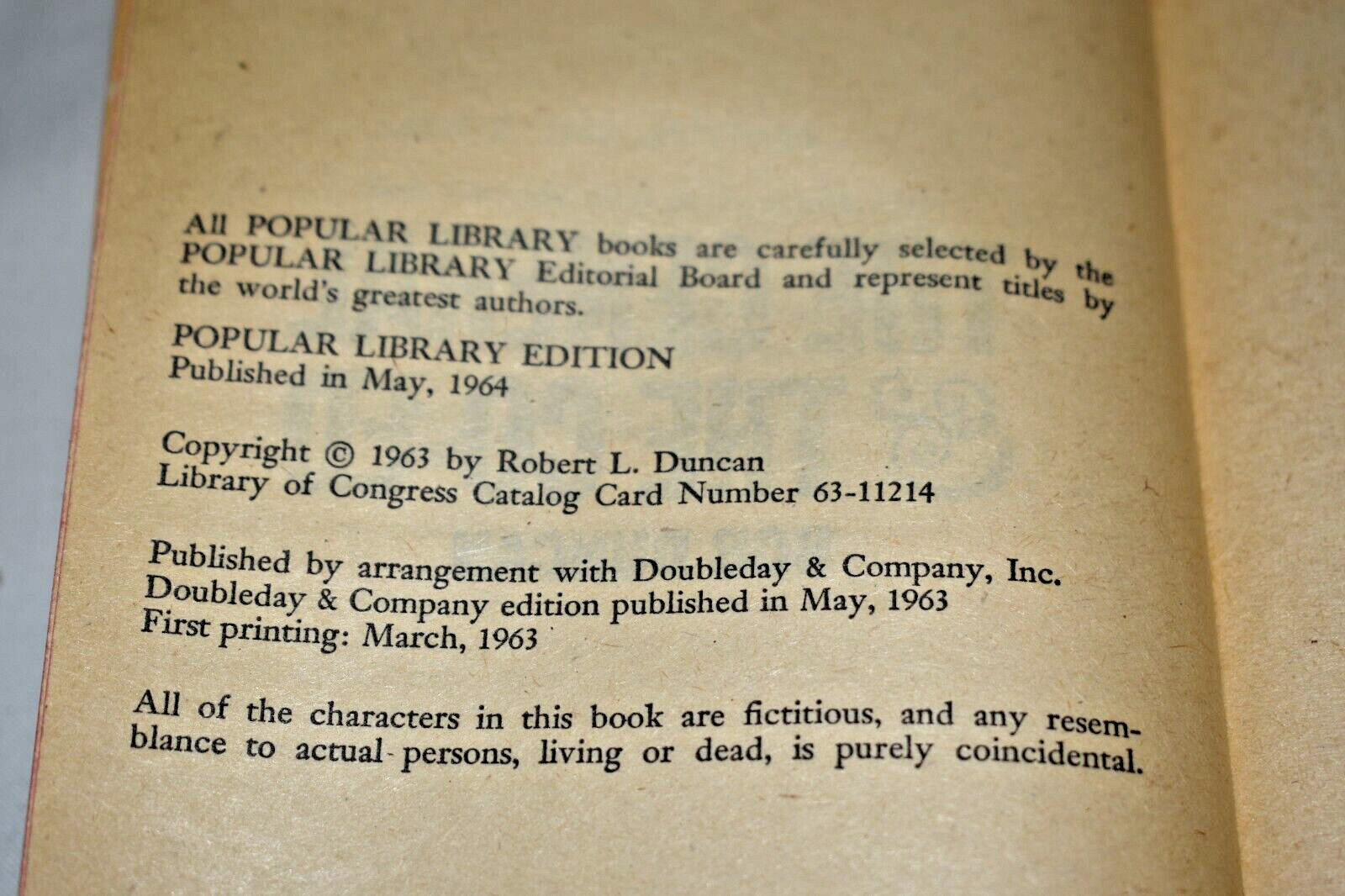 THE GENERAL AND THE CO-ED BY BOB DUNCAN POPULAR LIBRARY EDITION PAPERBACK 1963